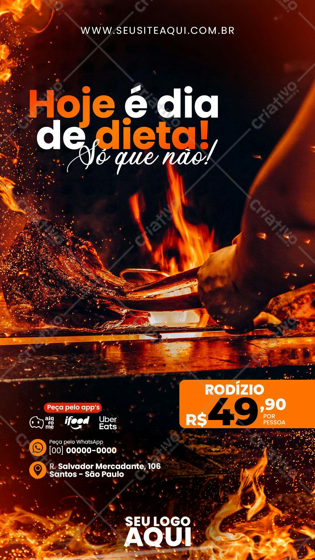 Cardápio Churrasco Rodízio PSD Editável
