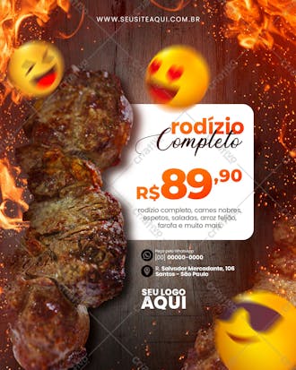 Churrascaria | restarante | social media | psd editável