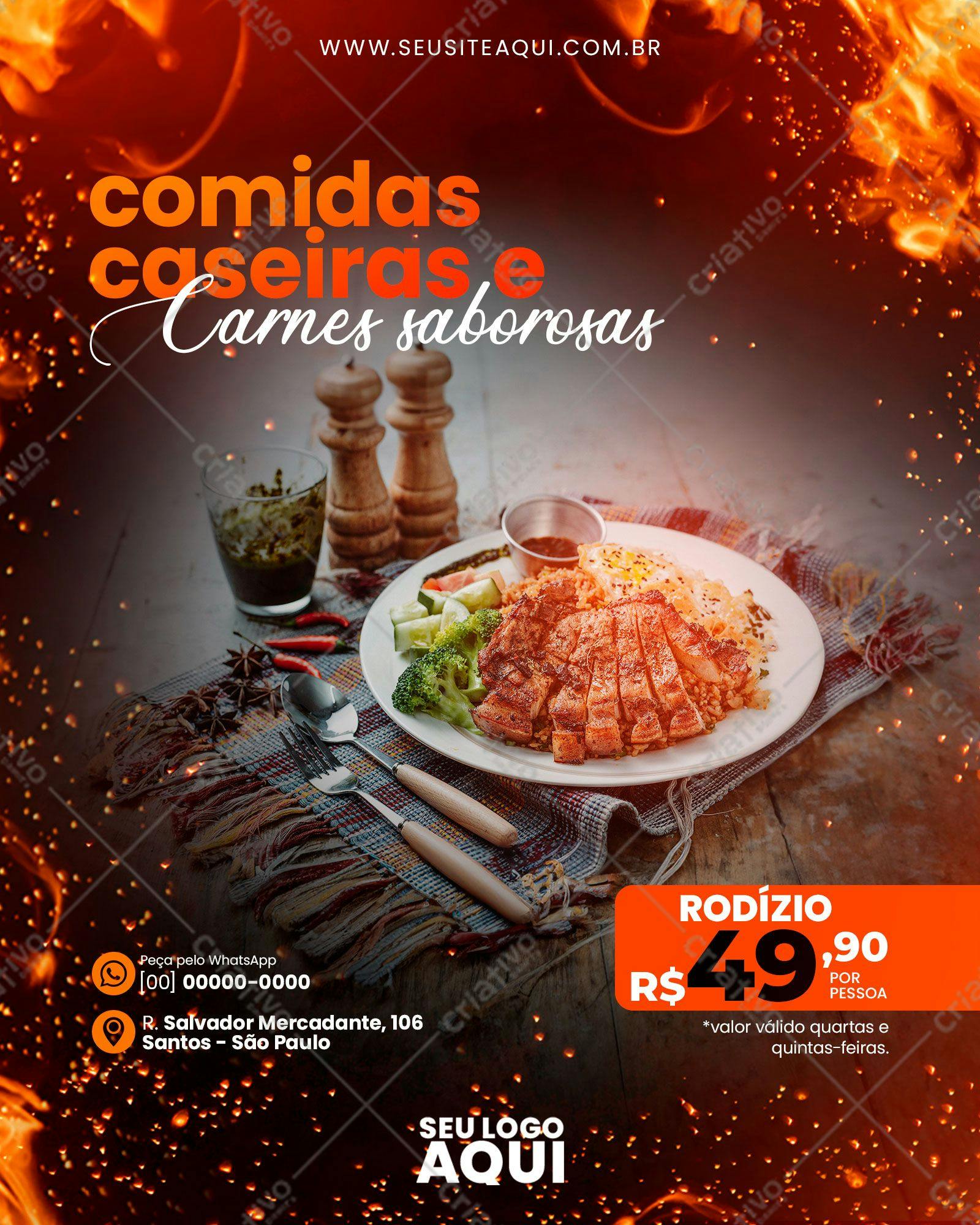 Cardápio de Churrasco Rodízio PSD Editável
