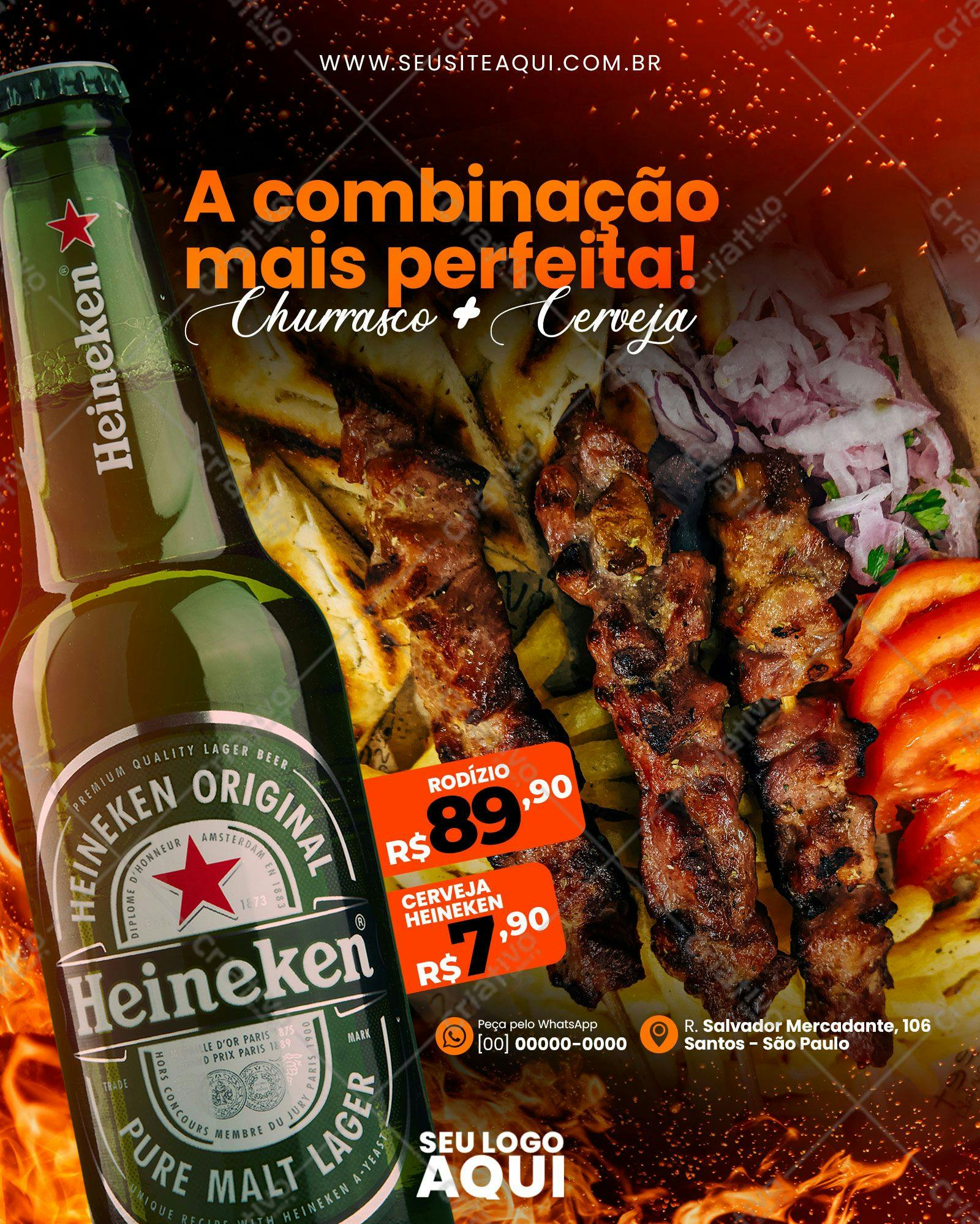 Cardápio Churrasco e Cerveja PSD Editável
