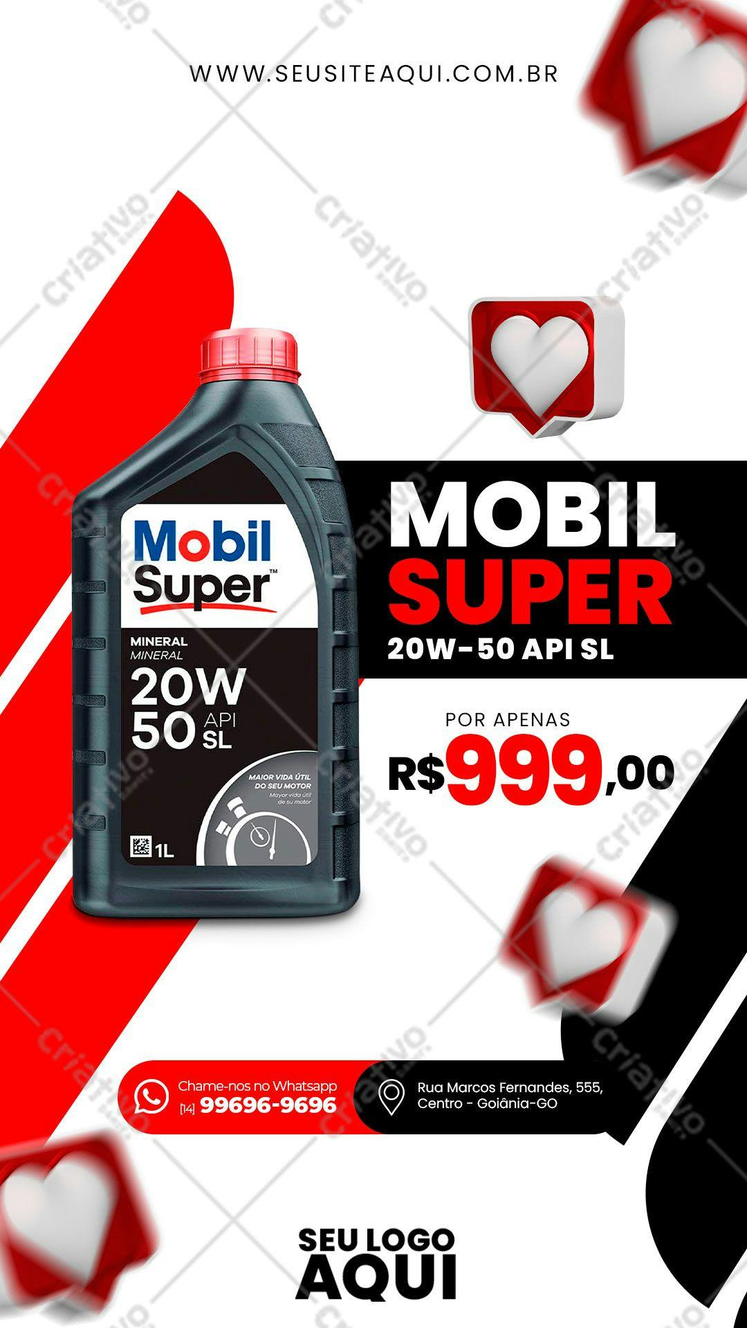 Flyer para Promoção de Óleo Mobil Super PSD Editável