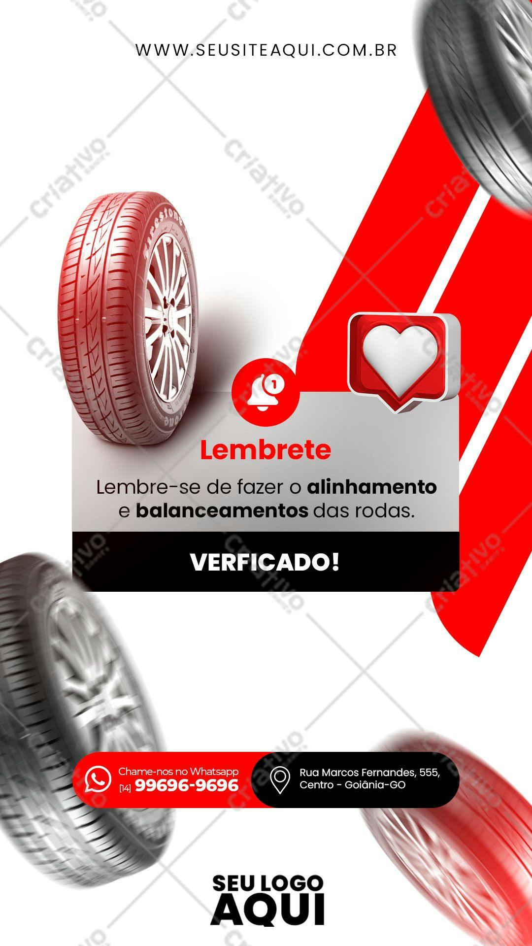 Lembretes para Alinhamento de Rodas PSD Editável