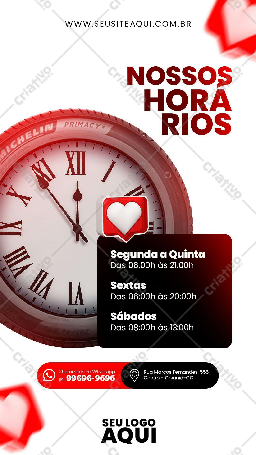Flyer para Horários de Funcionamento PSD Editável