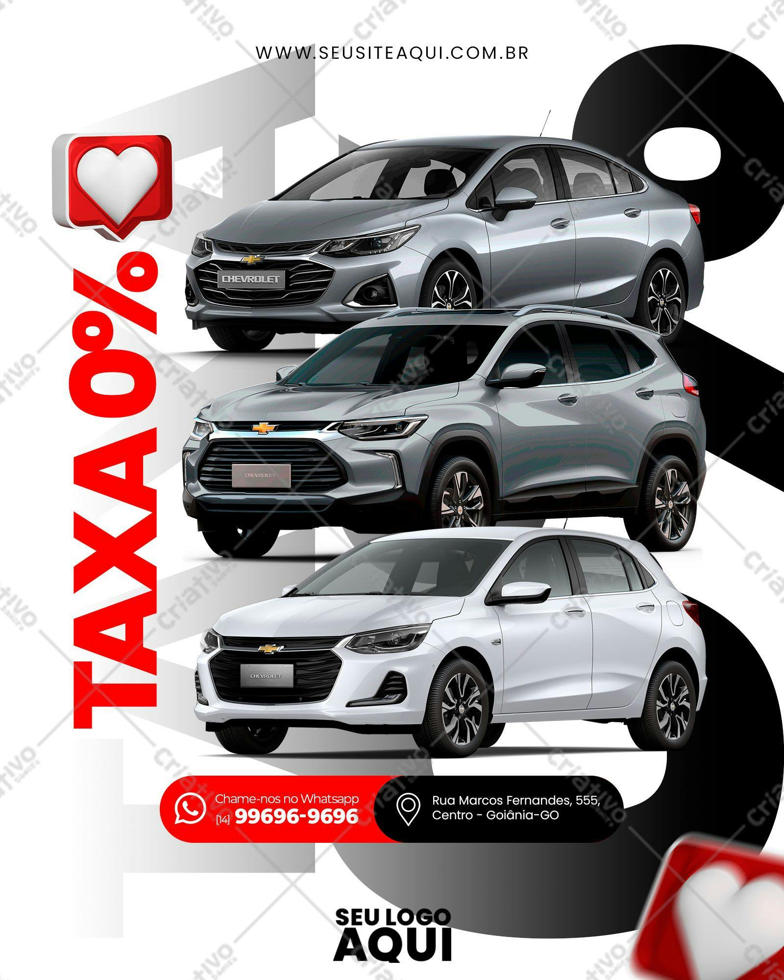 Anúncio Promoção Carros Chevrolet PSD Editável