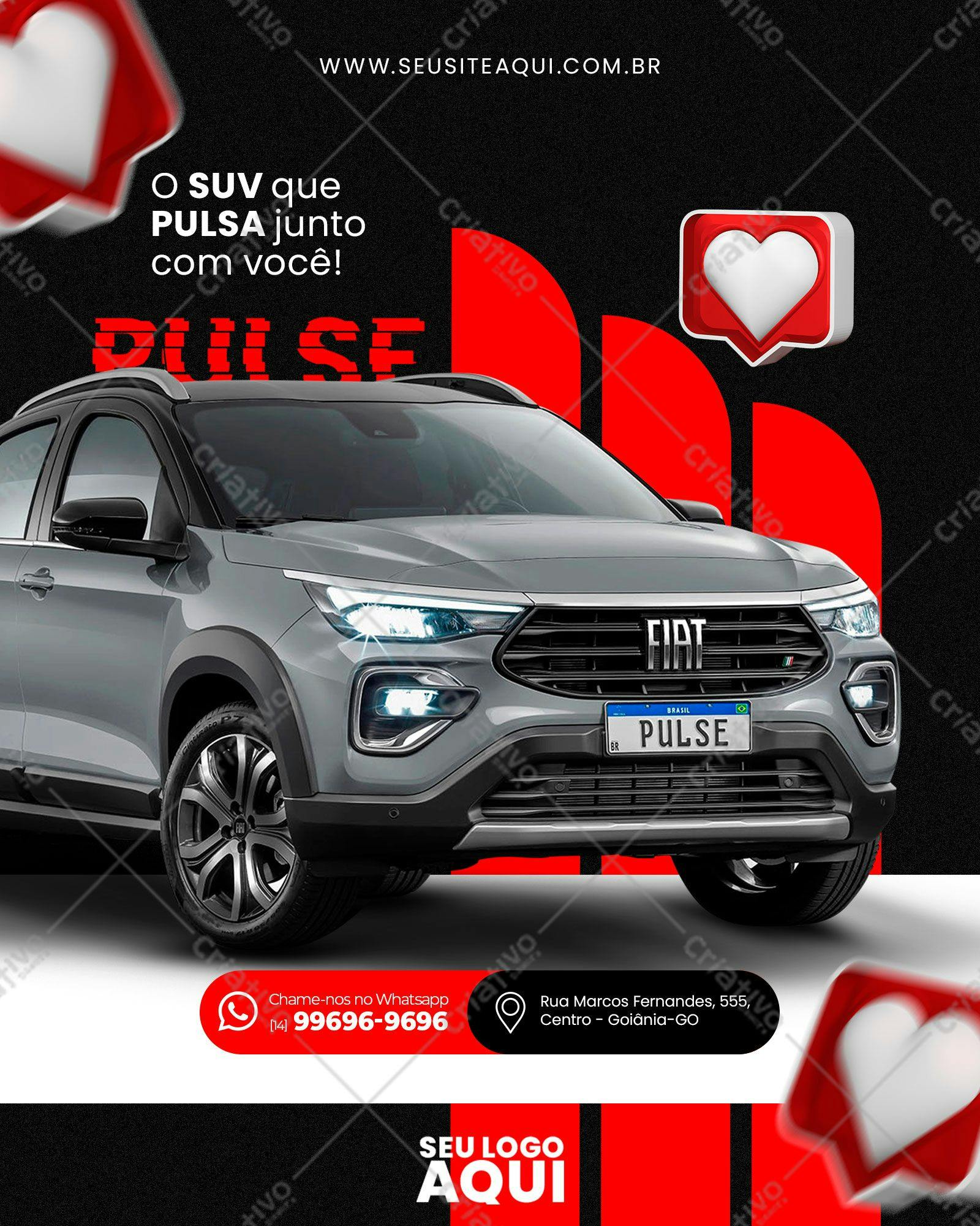 Template de Publicação para Redes Sociais Fiat Pulse PSD Editável