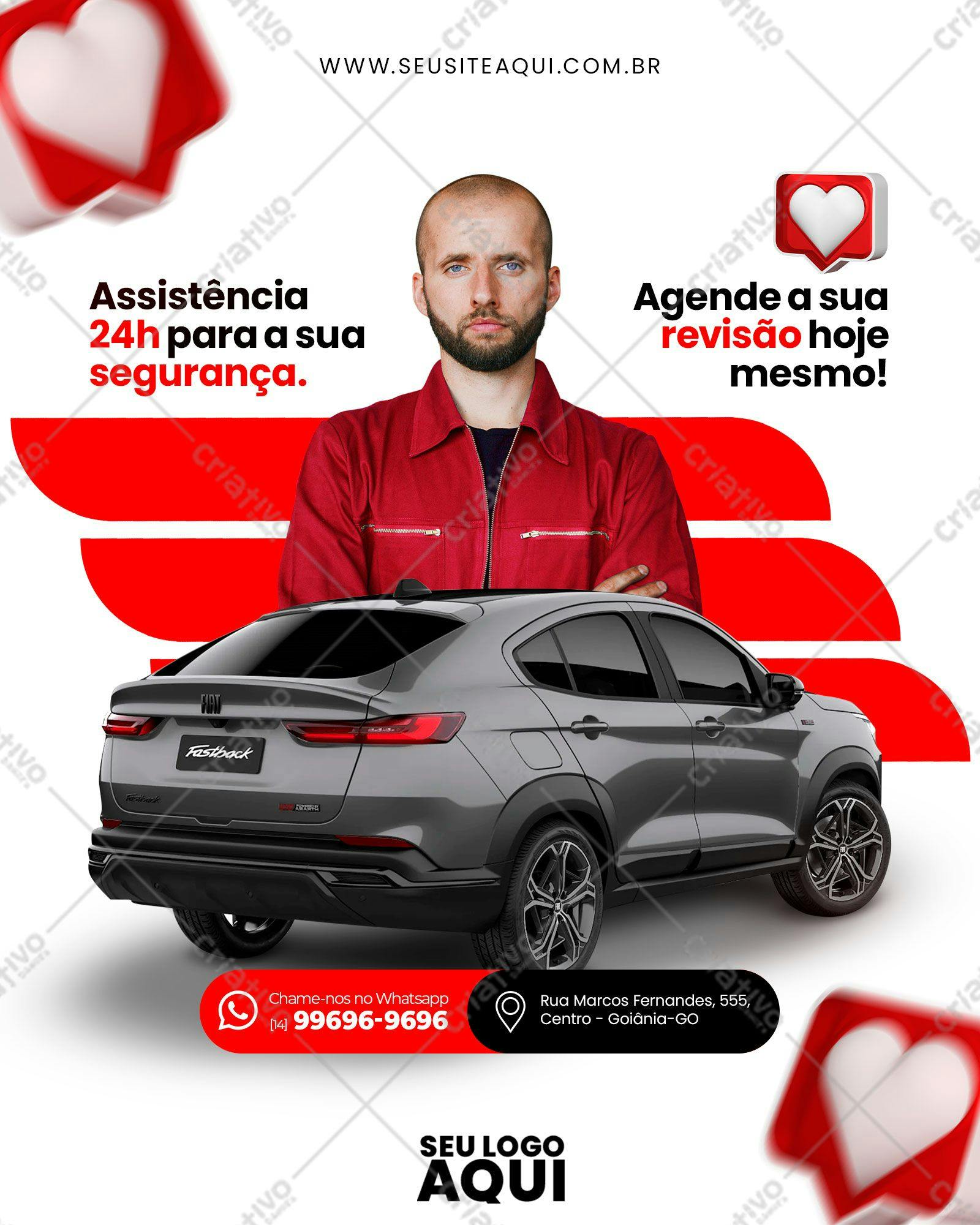 Post para Redes Sociais Mecânica Automotiva PSD Editável