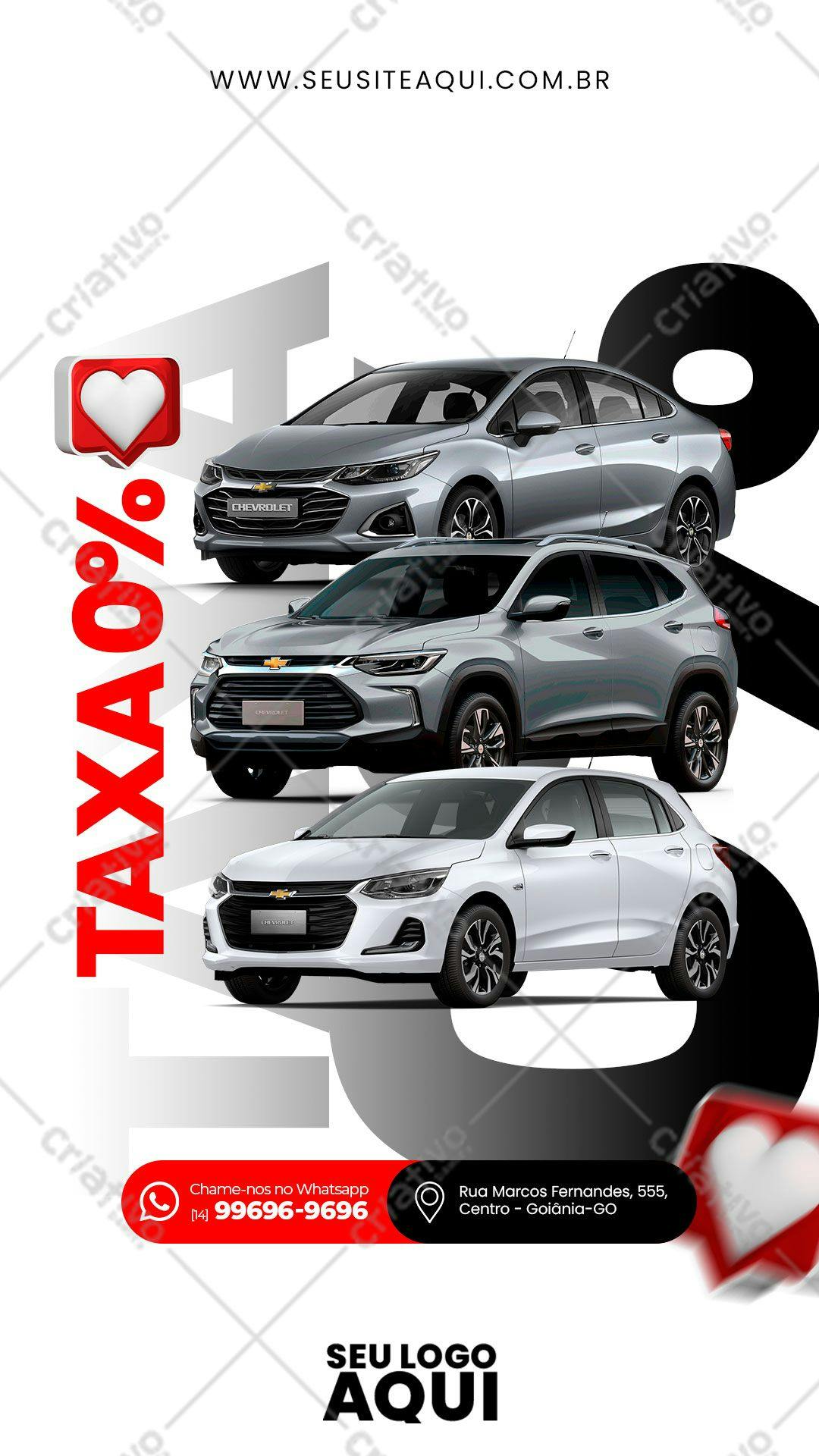 Flyer de Promoção de Carros Chevrolet PSD Editável