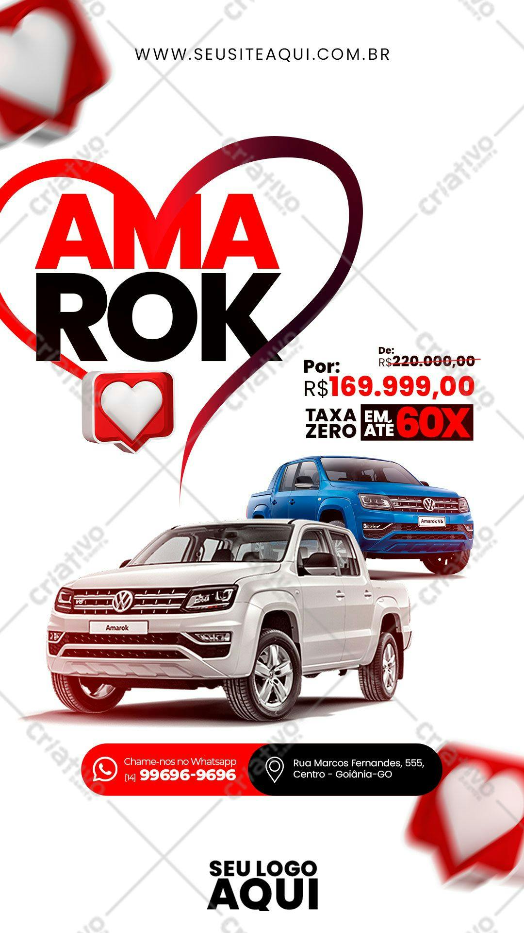 Flyer para Promoção de Dia dos Namorados Amarok PSD Editável