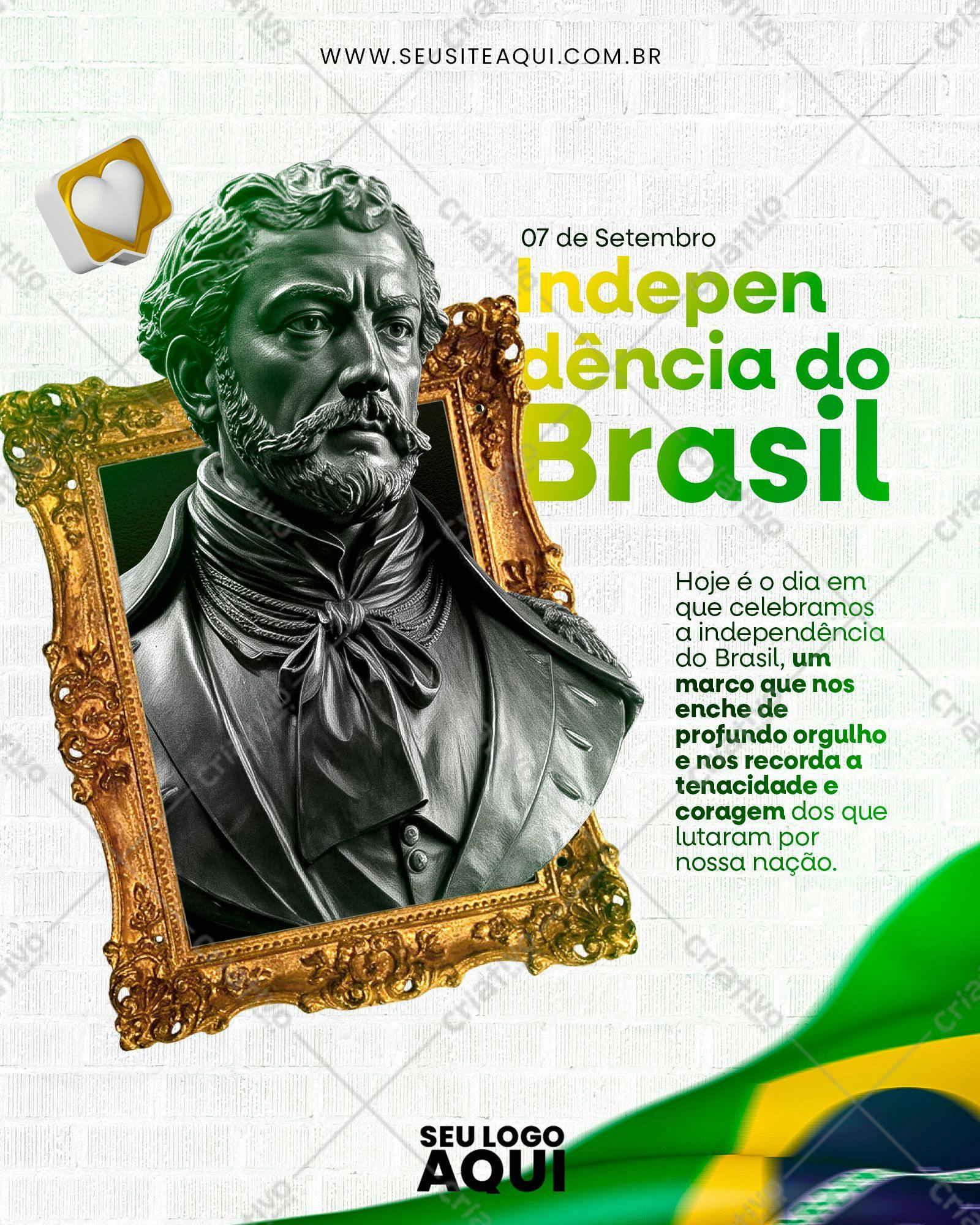 Flyer para o Dia da Independência do Brasil PSD Editável