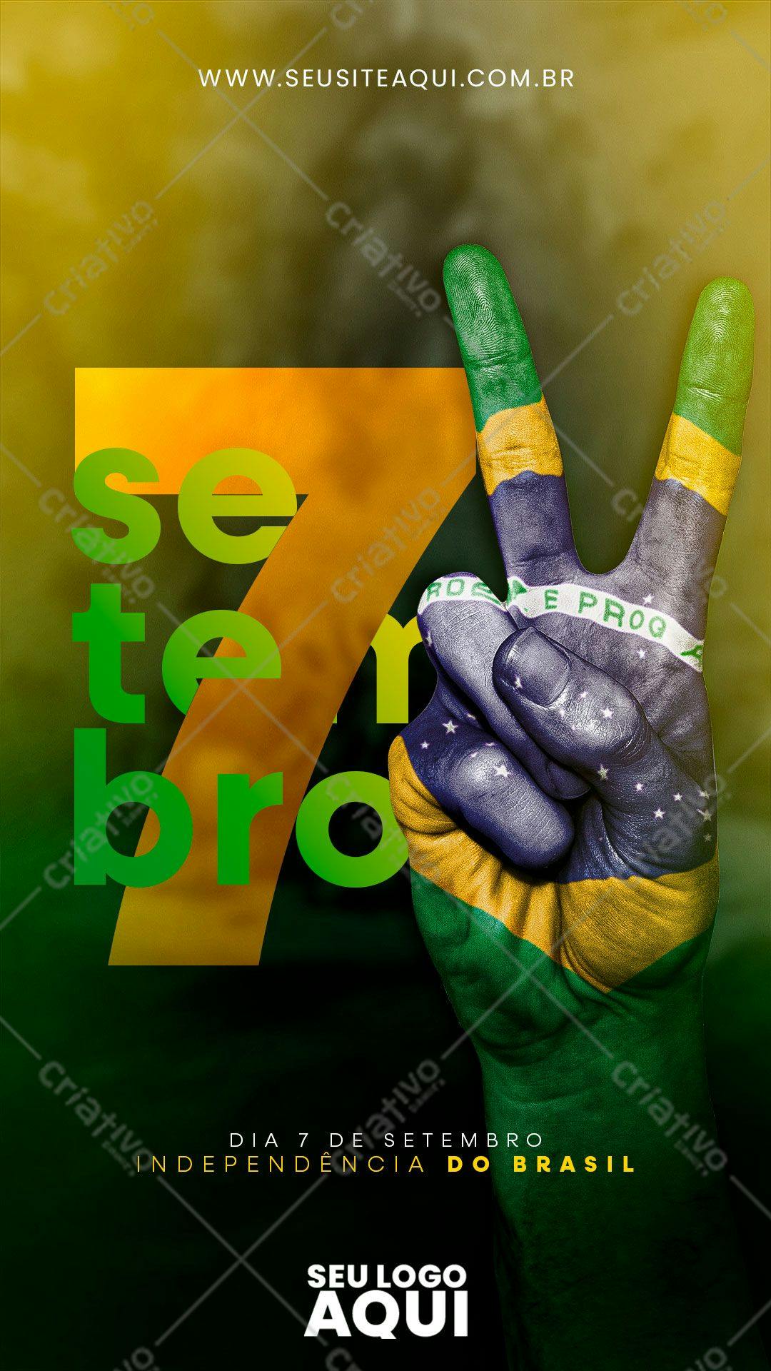 Poster para o Dia da Independência do Brasil PSD Editável