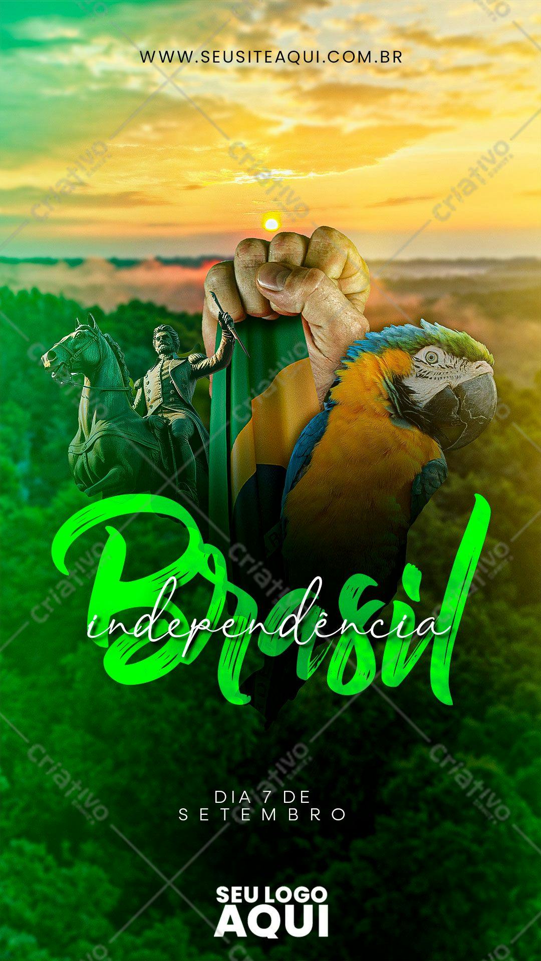 Poster para o Dia da Independência do Brasil PSD Editável
