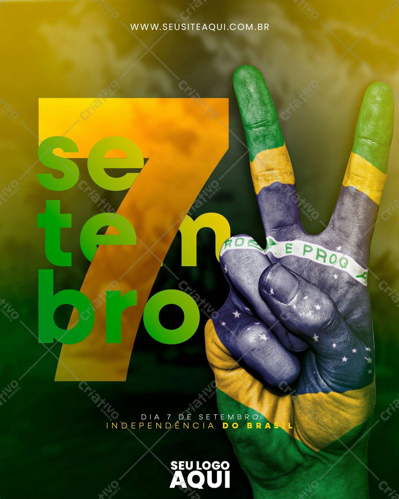 Poster para o Dia da Independência do Brasil PSD Editável