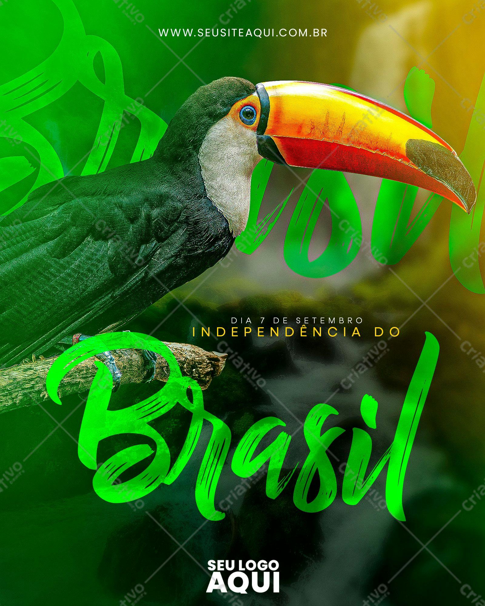 Flyer para o Dia da Independência do Brasil PSD Editável
