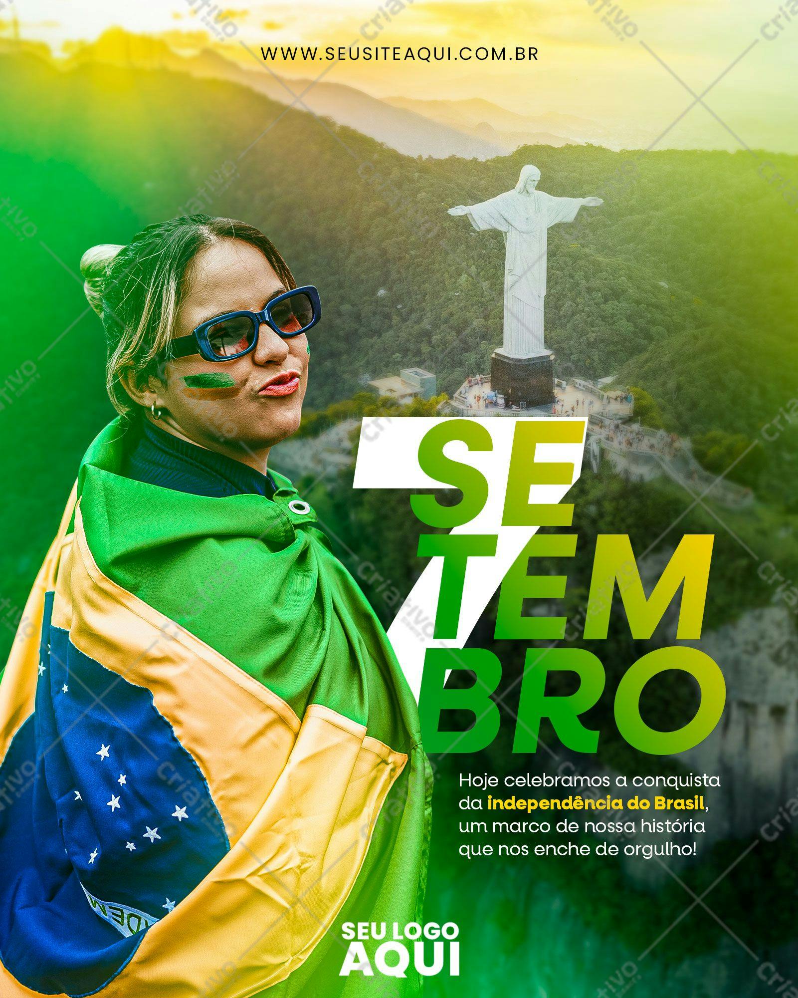 Post para o Dia da Independência do Brasil PSD Editável