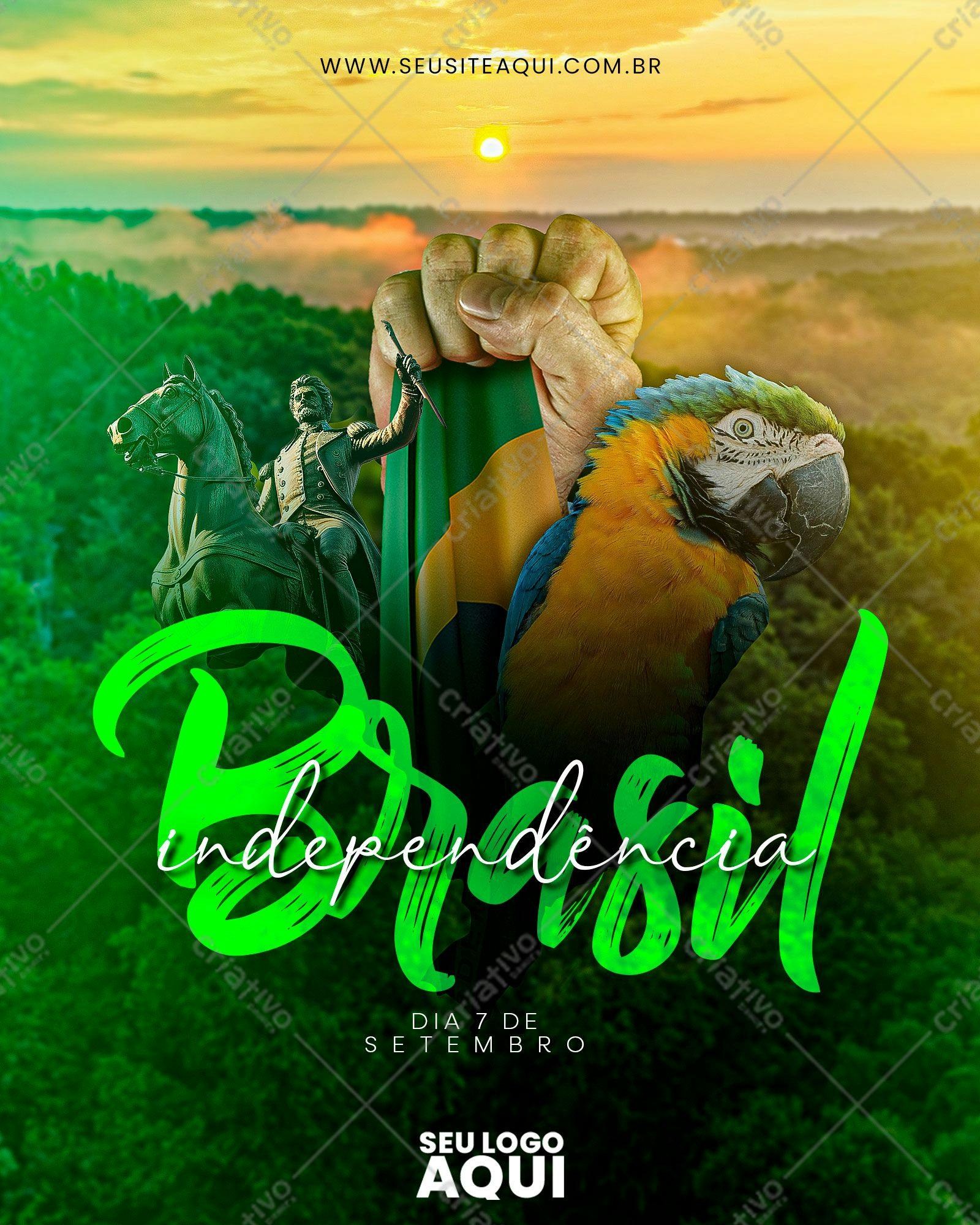 Flyer para o Dia da Independência do Brasil PSD Editável