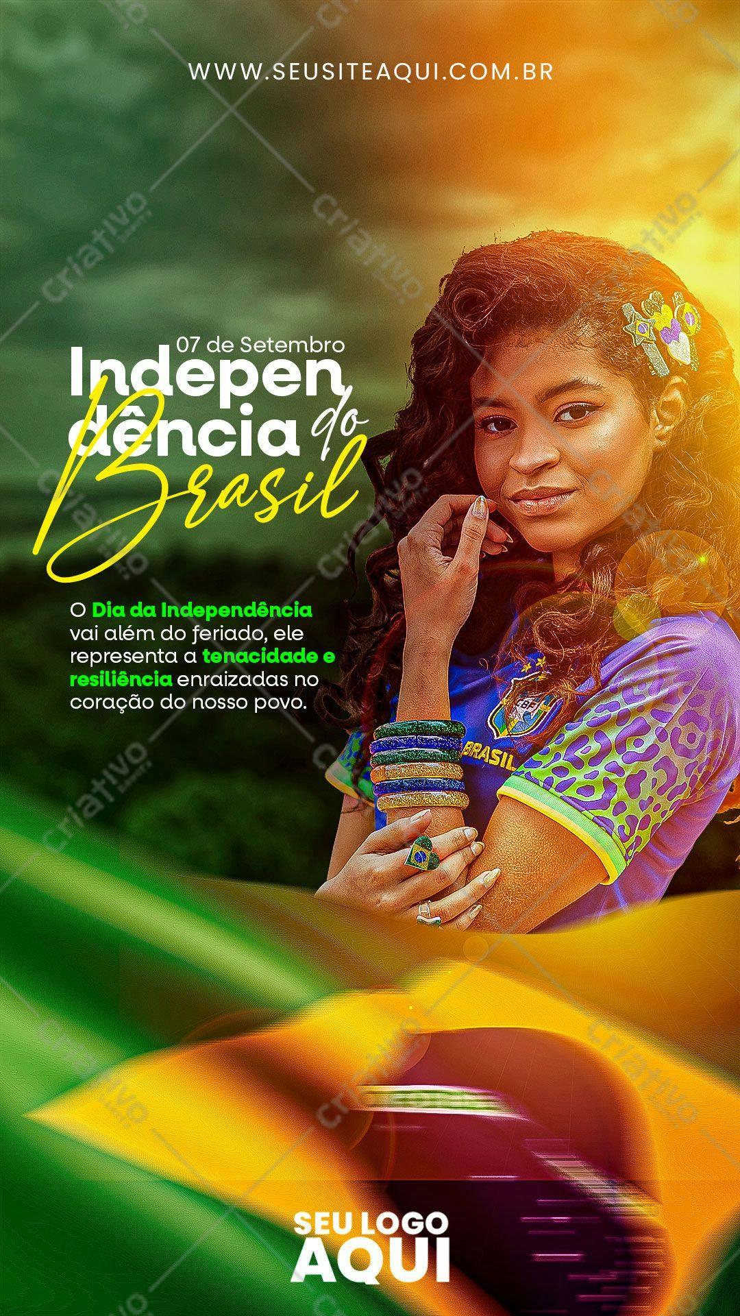 Flyer para o Dia da Independência do Brasil PSD Editável