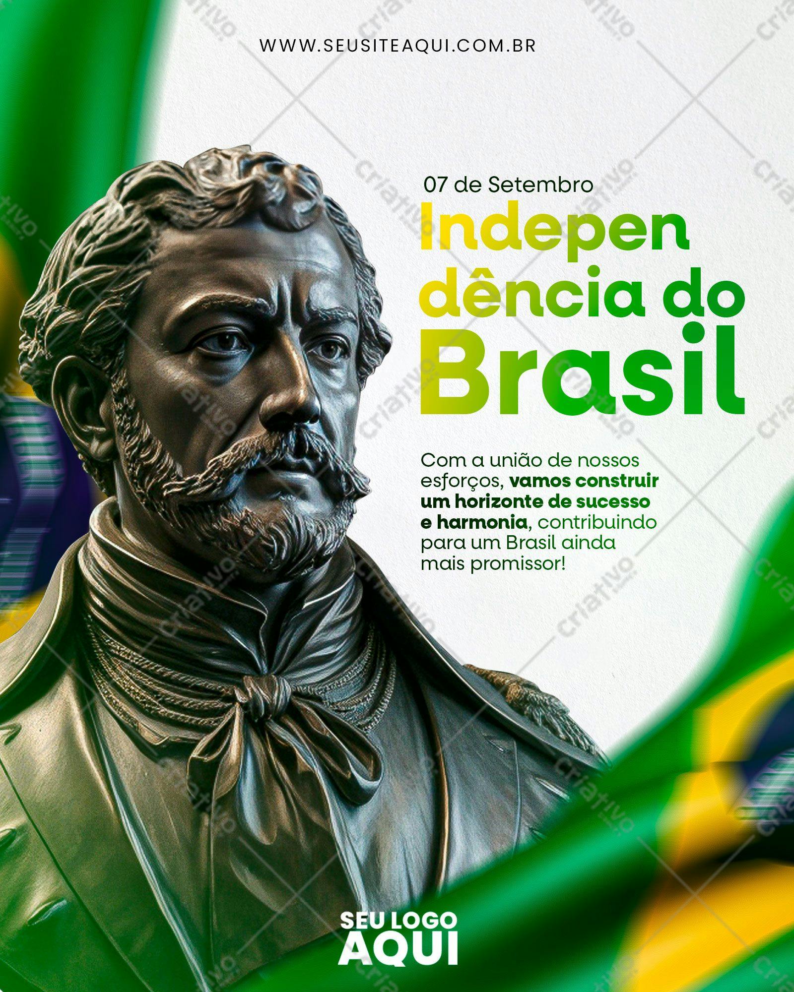 Flyer para o Dia da Independência do Brasil PSD Editável