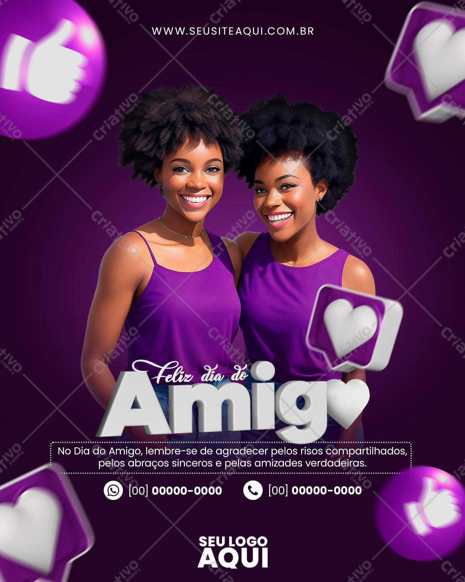 Flyer para o Dia do Amigo PSD Editável