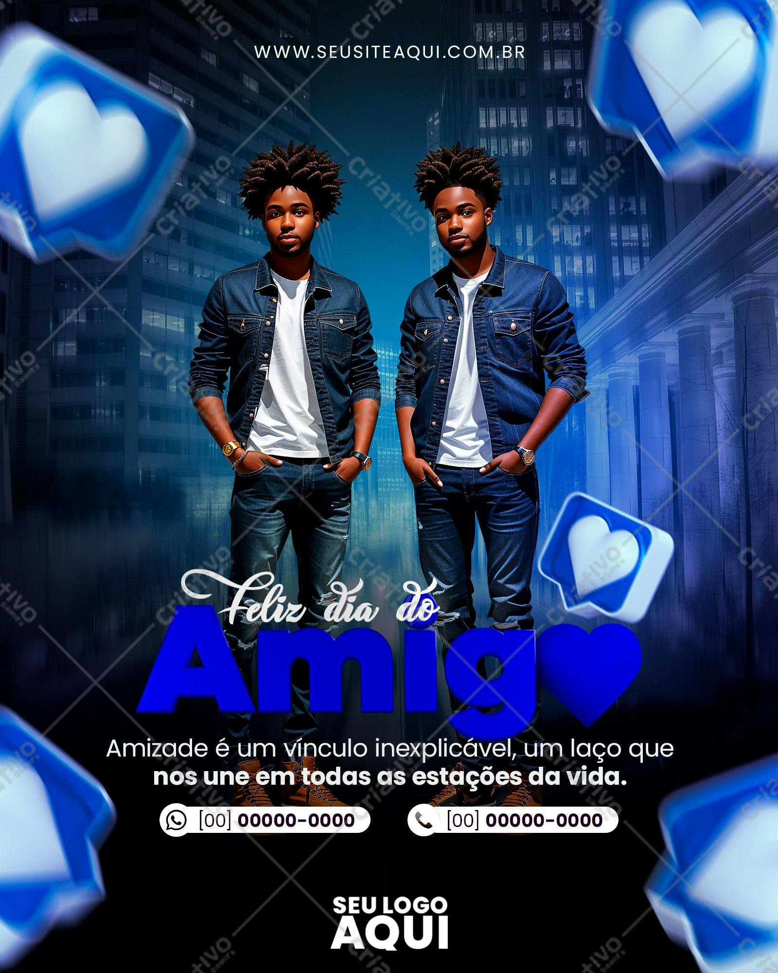 Flyer para Dia do Amigo PSD Editável
