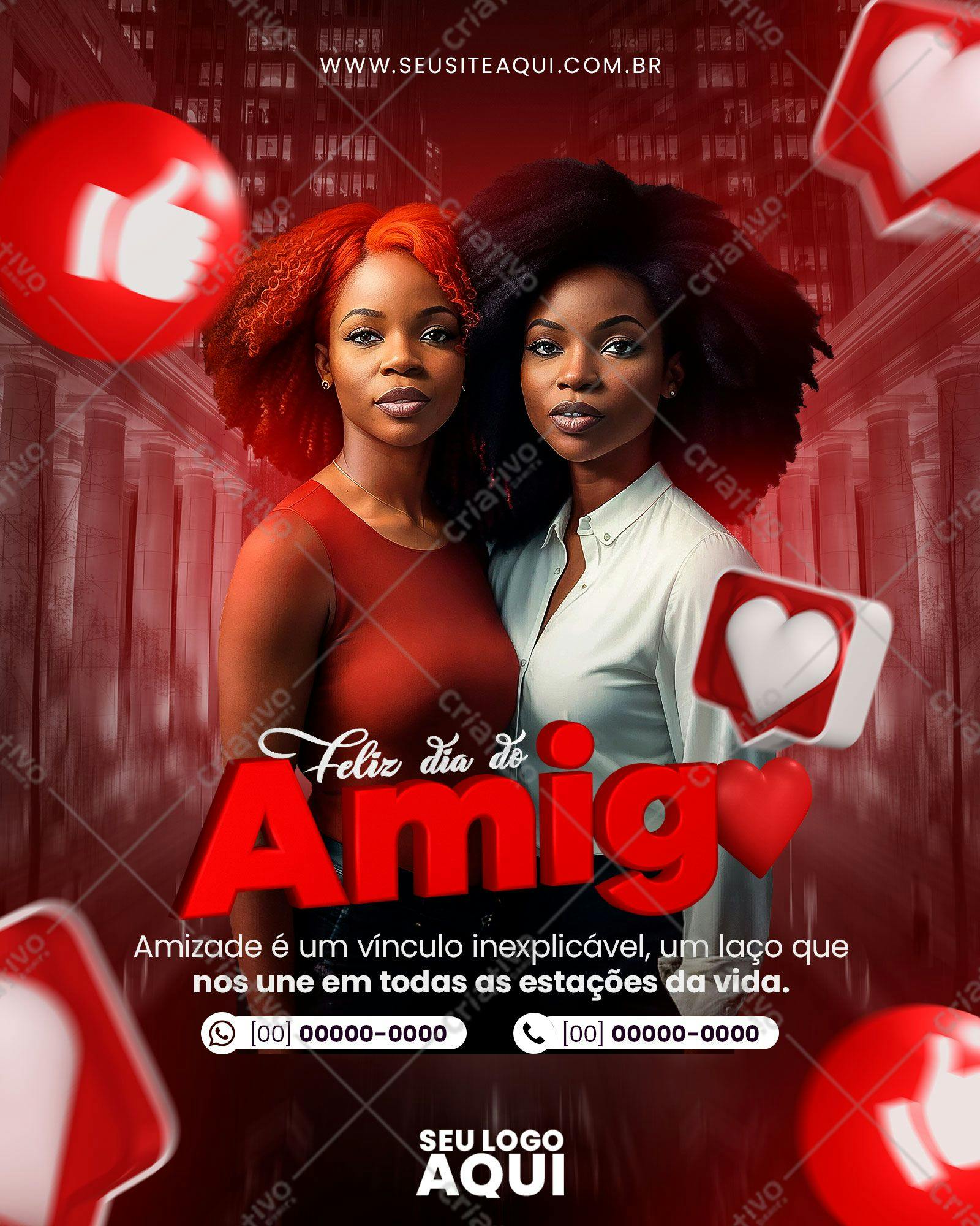 Flyer para o Dia da Amizade PSD Editável