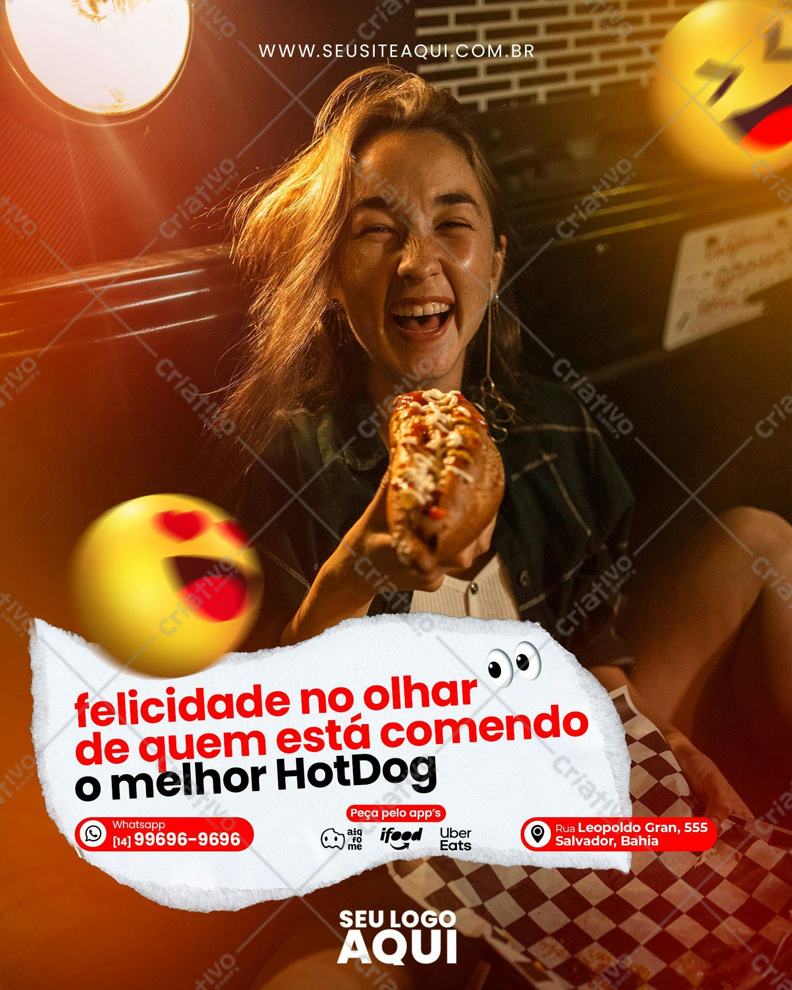 Post para Redes Sociais HotDog PSD Editável