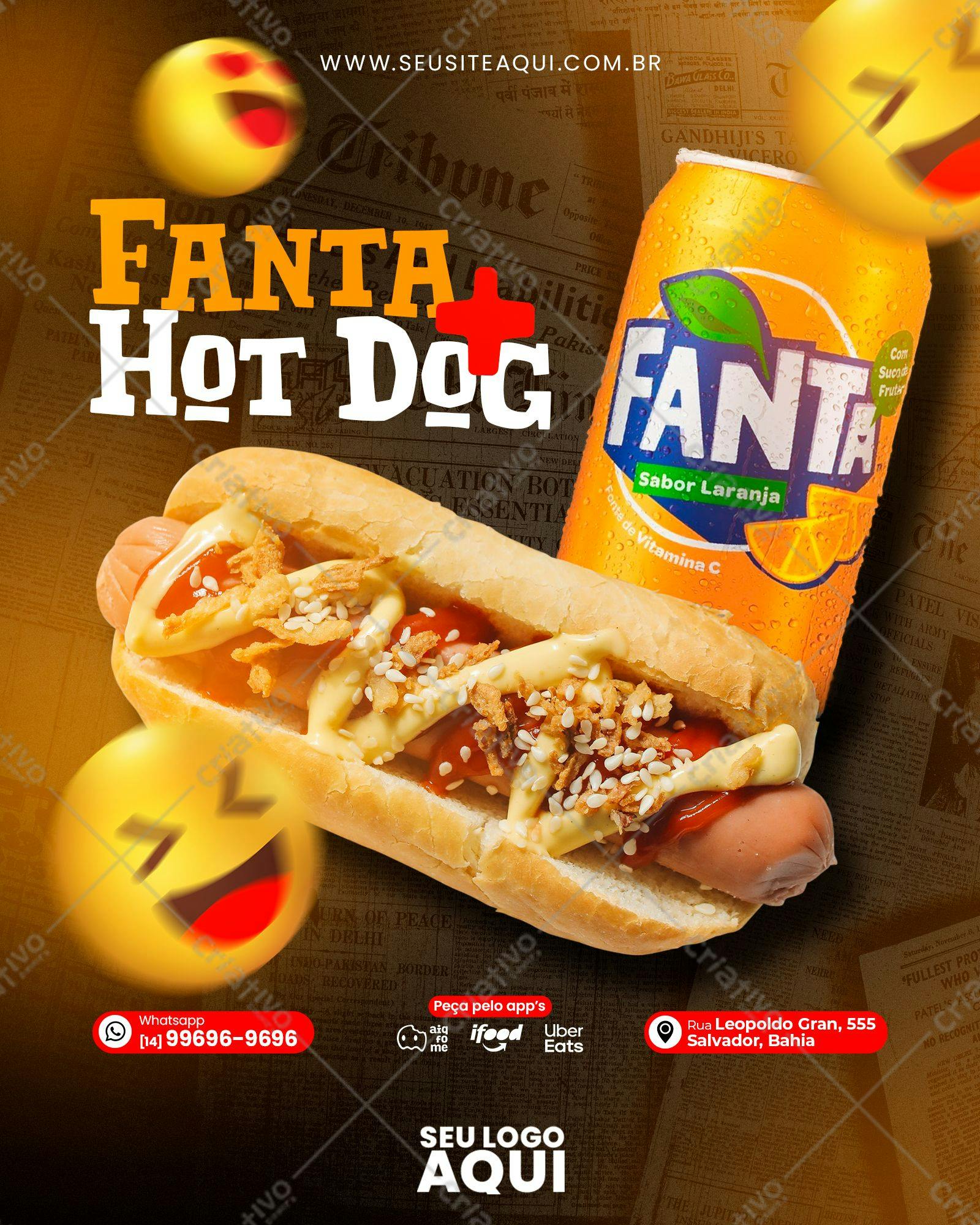 Hot Dog com Fanta PSD Editável