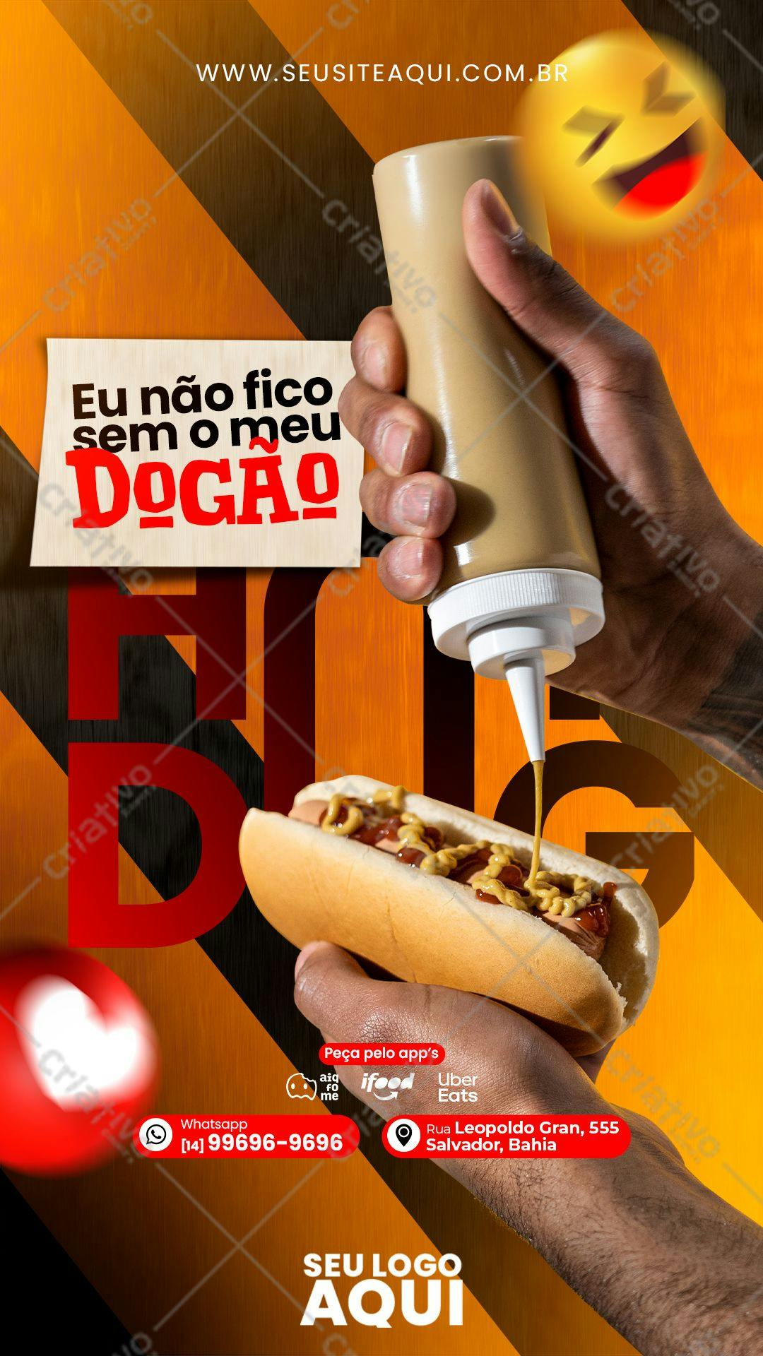 Flyer para Lanchonete com Hot Dog PSD Editável