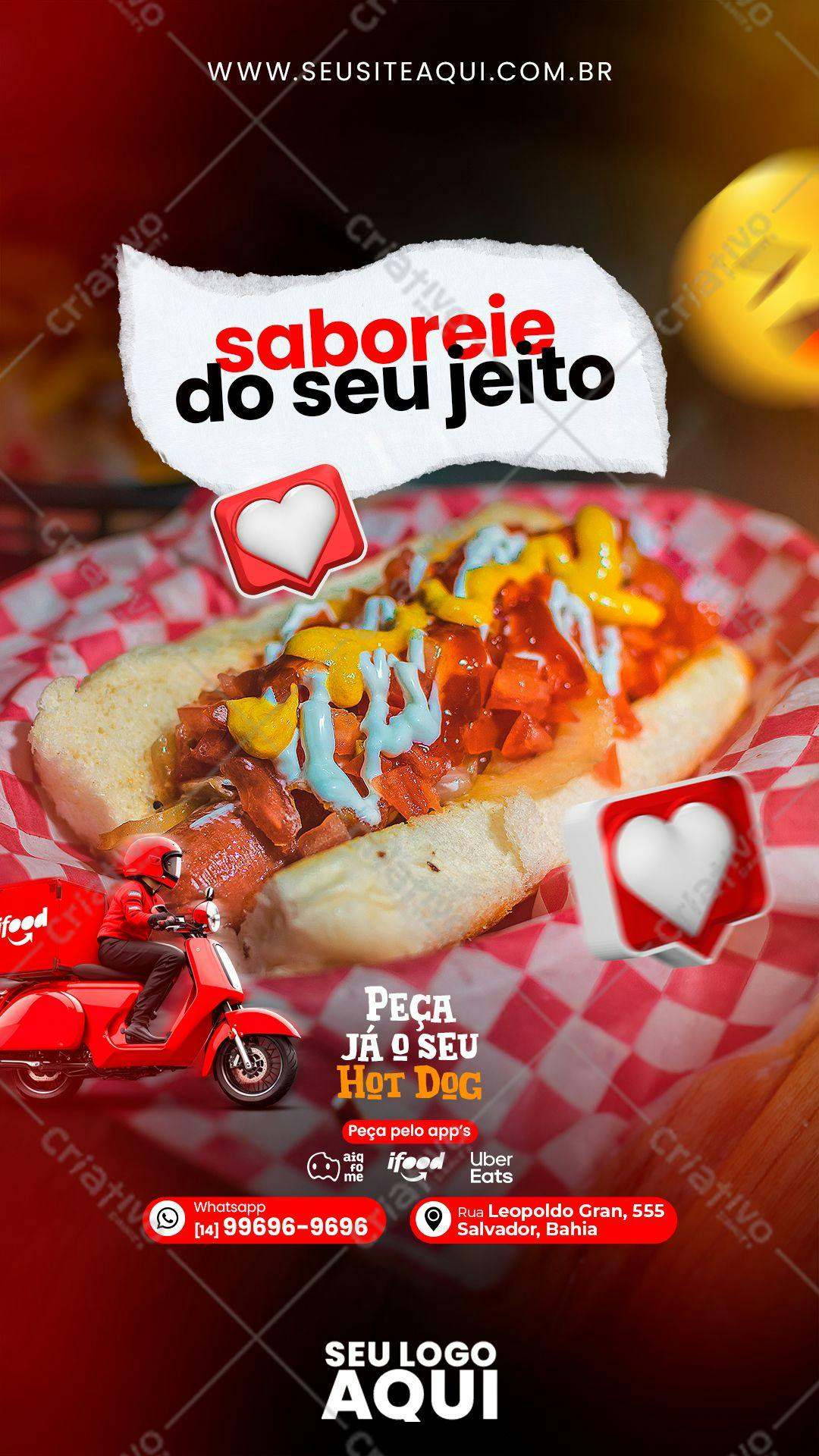 Banner para Delivery de Hot Dog PSD Editável