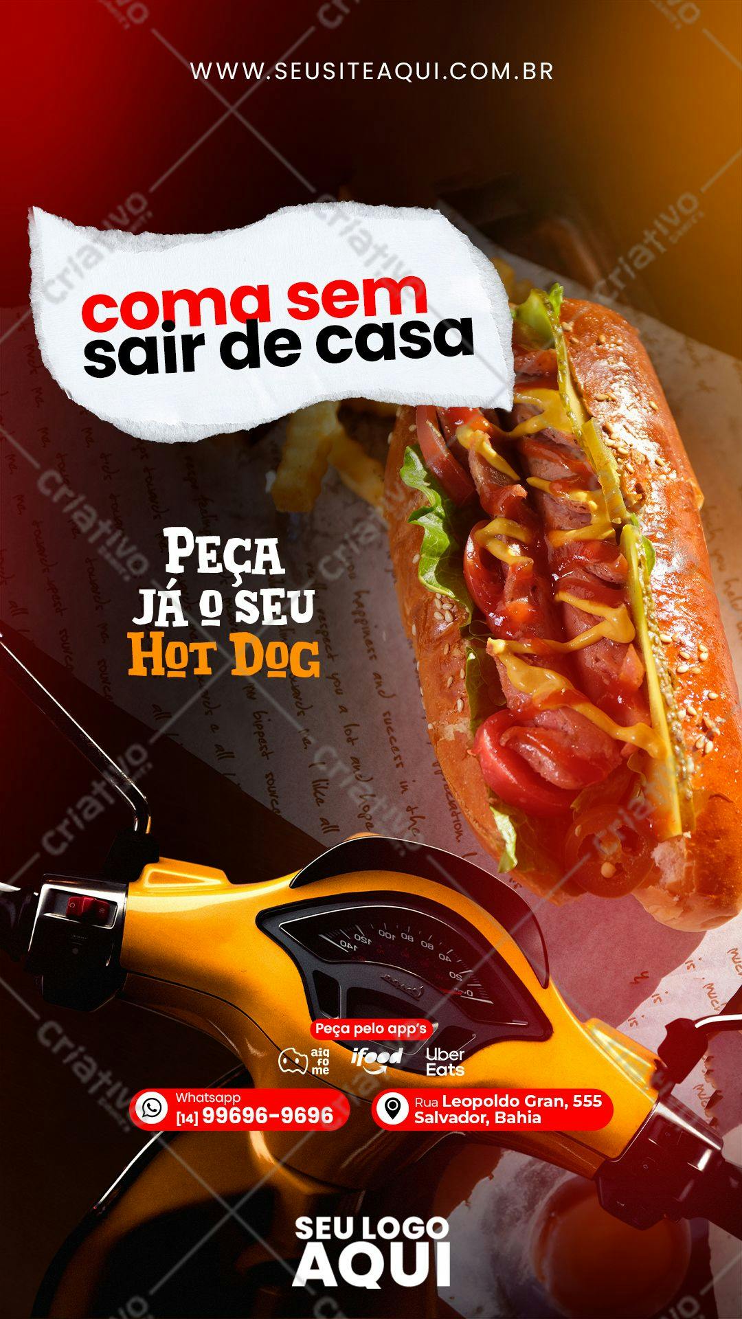 Banner Delivery Hot Dog PSD Editável