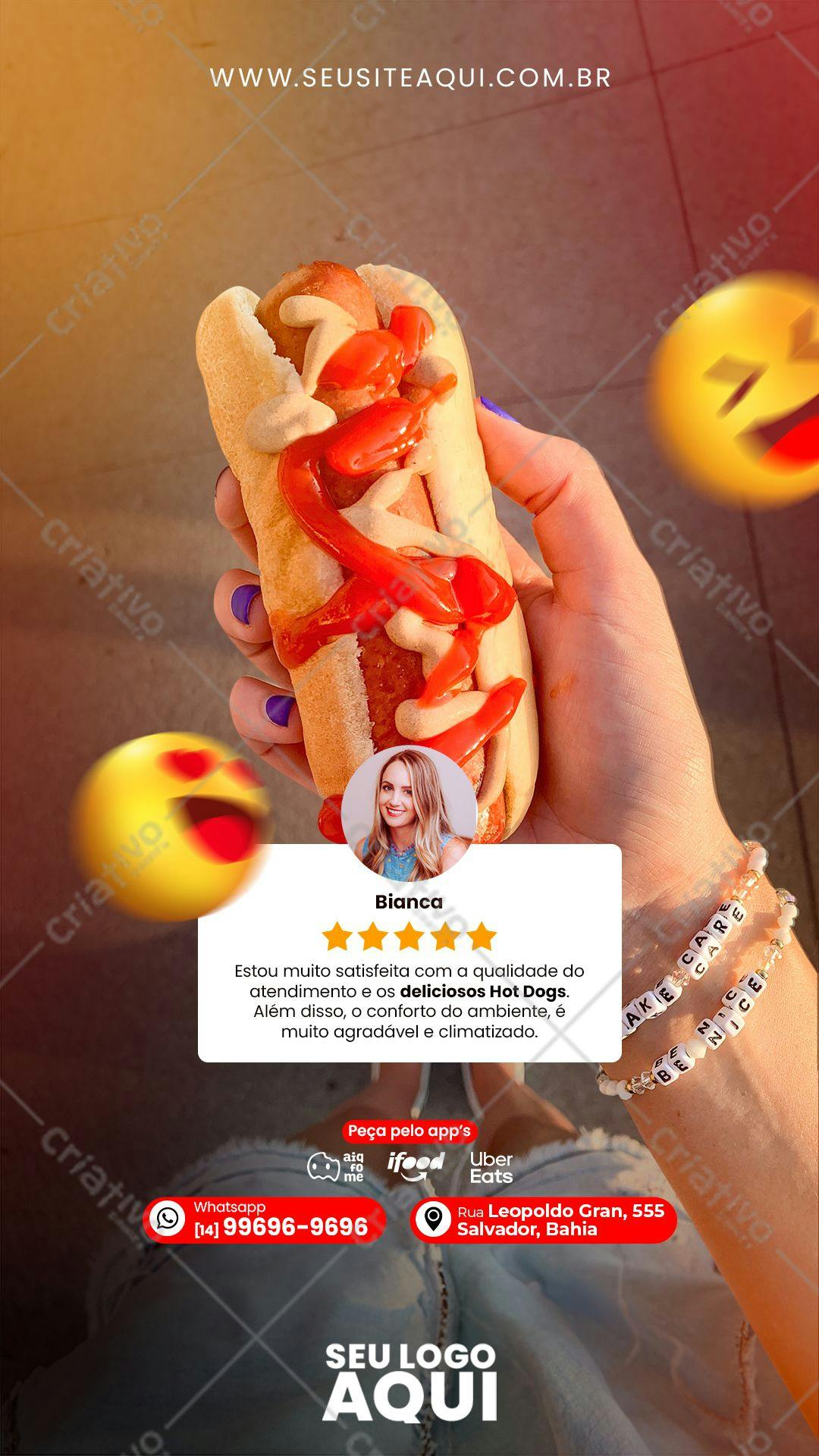 Story para Instagram Hot Dog PSD Editável