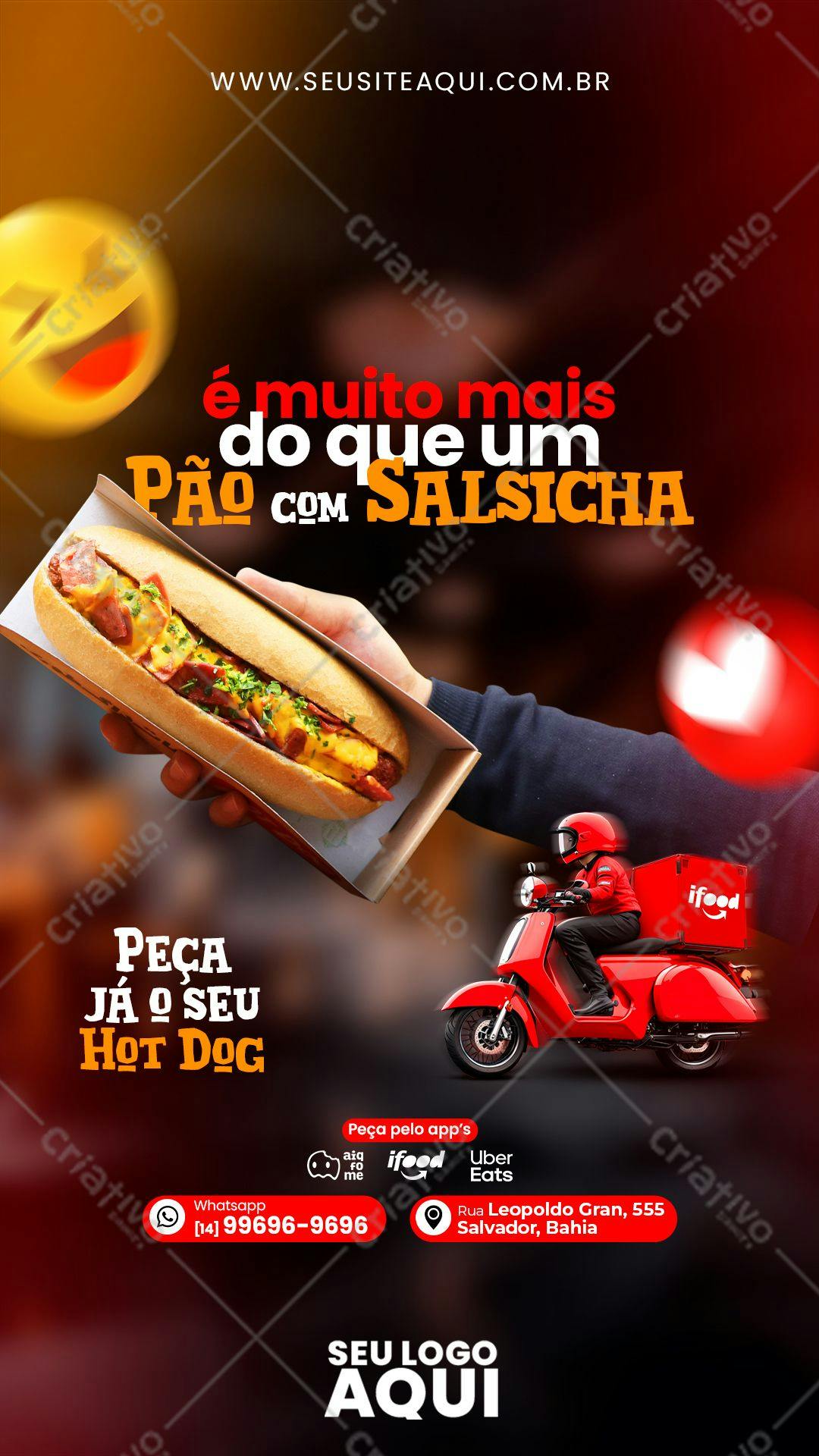 Hot Dog Delivery Flyer PSD Editável