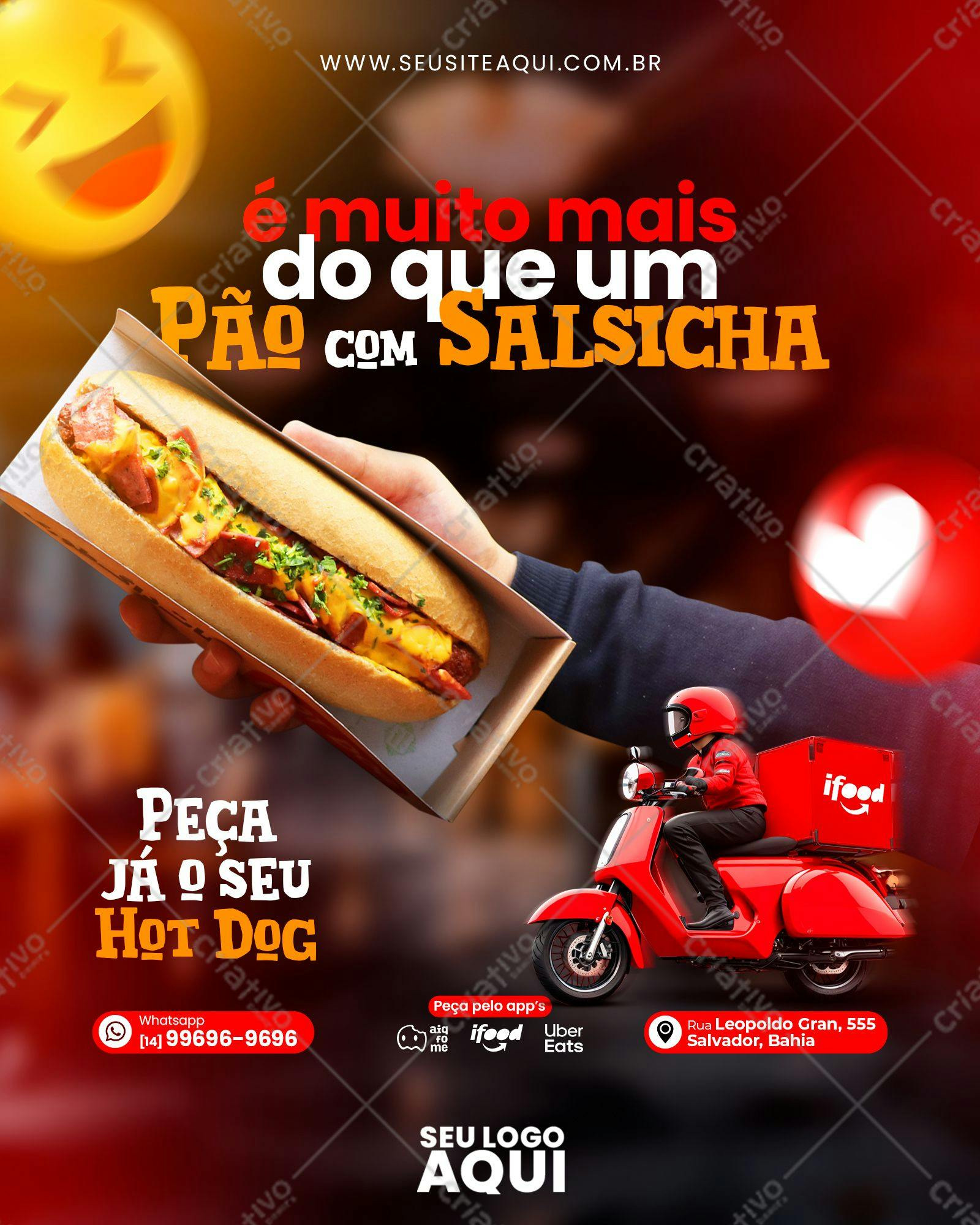 Template de Flyer para Lançamento de Hot Dog PSD Editável