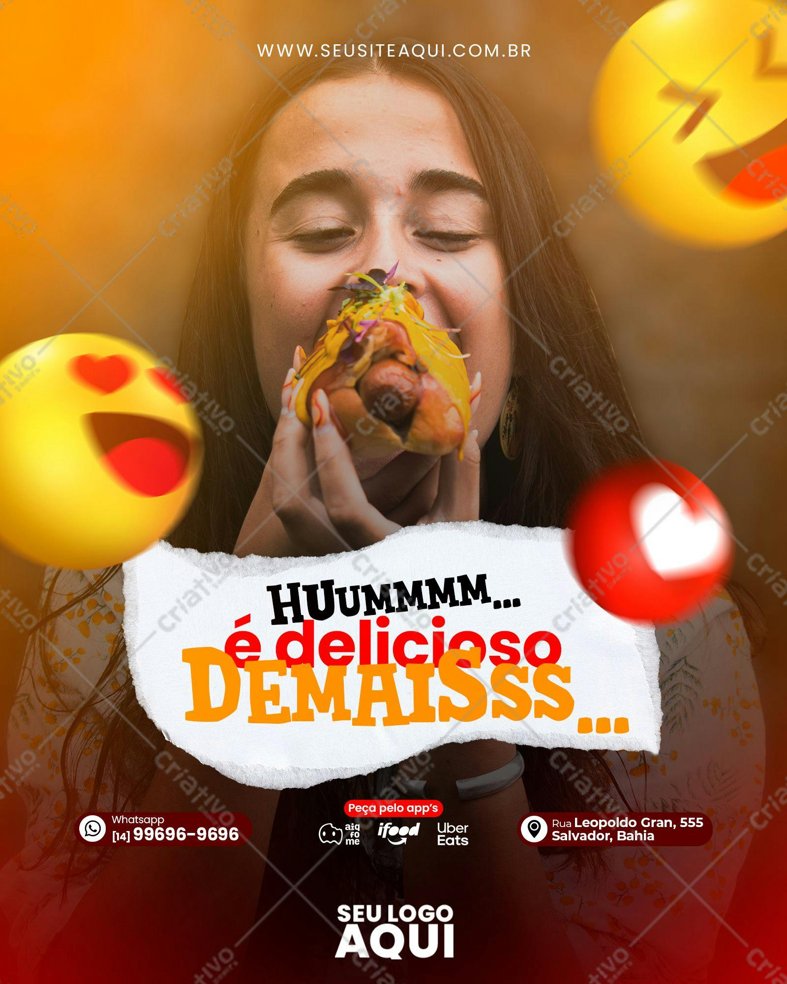 Flyer para Delivery de Hot Dog PSD Editável
