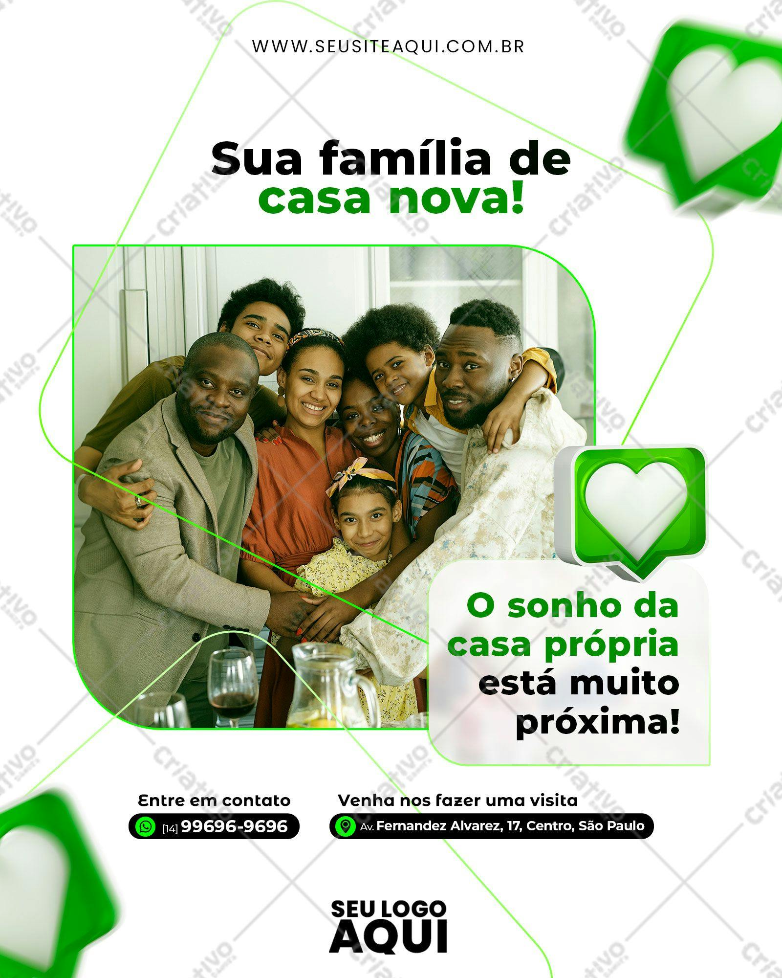 Post para Redes Sociais Casa Nova PSD Editável