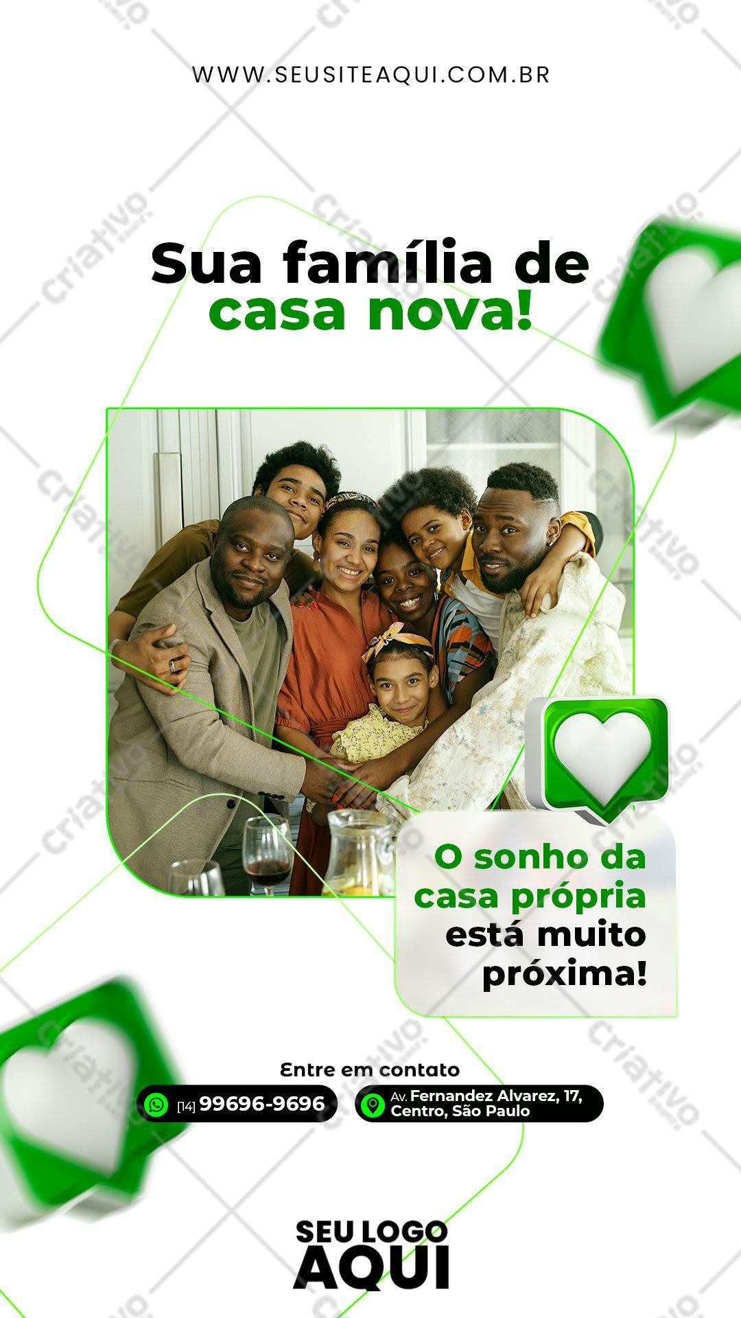 Template Flyer Família Casa Nova PSD Editável