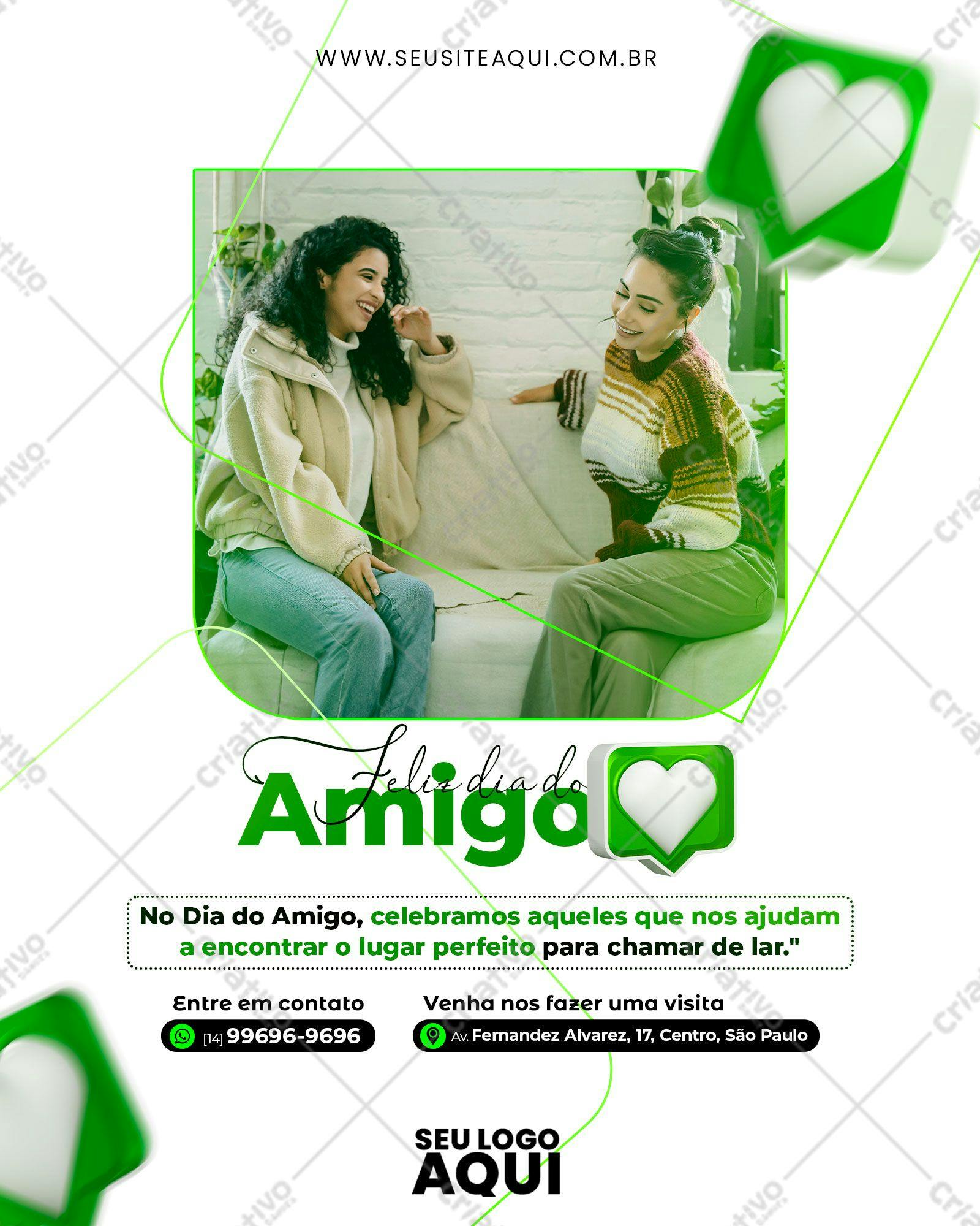 Post para Redes Sociais Dia do Amigo PSD Editável
