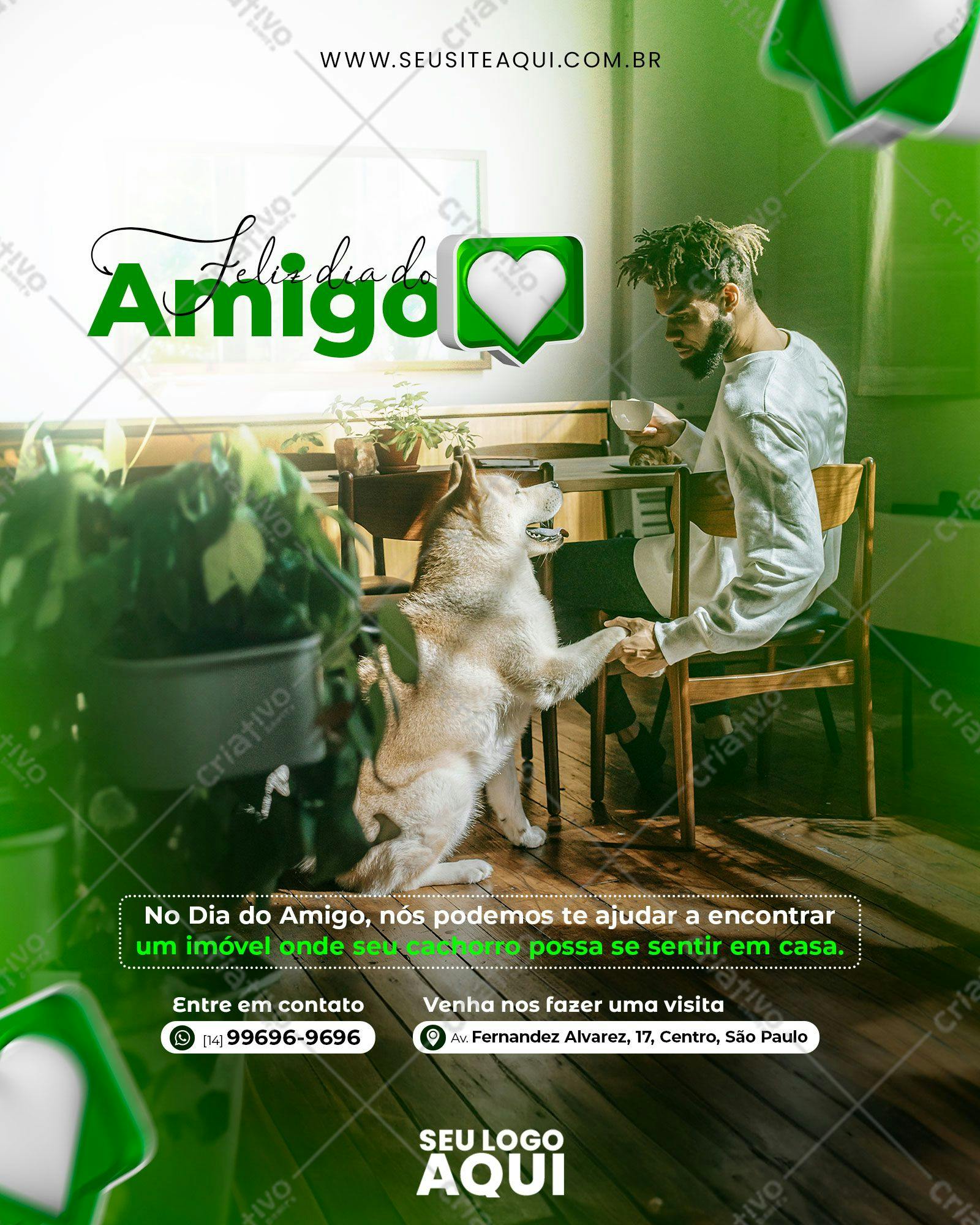Post para Redes Sociais Dia do Amigo PSD Editável
