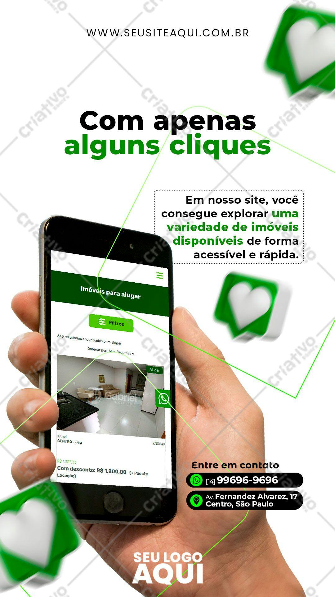 Modelo de Anúncio Imobiliário para Redes Sociais PSD Editável