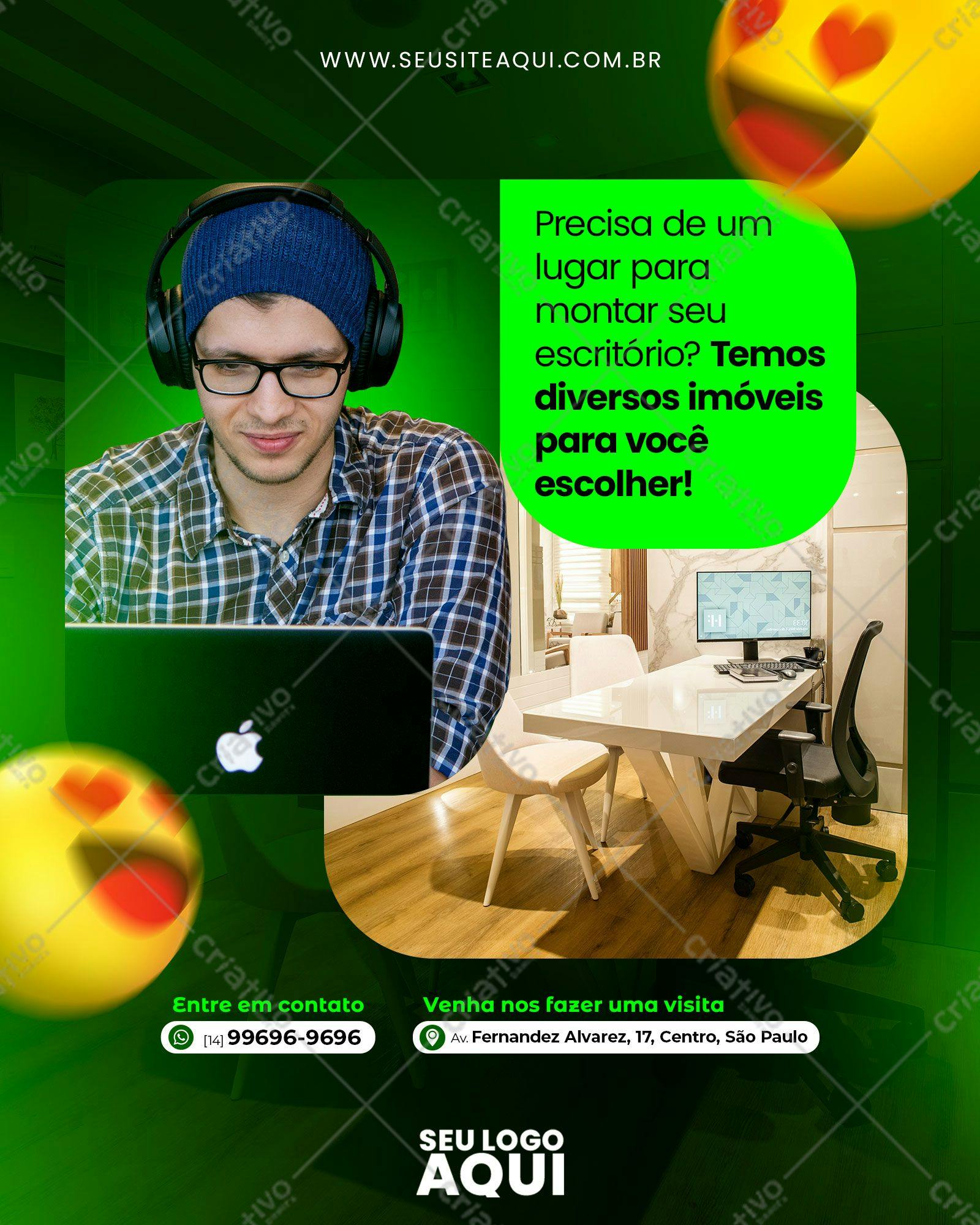 Post para Redes Sociais Imóveis PSD Editável