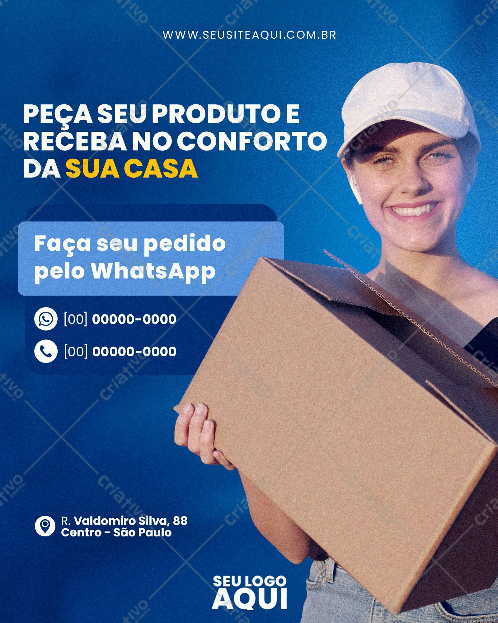 Postagem para Redes Sociais Entrega em Domicílio PSD Editável