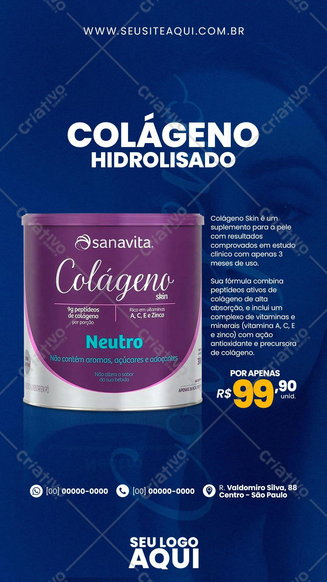 Mockup de Embalagem para Colágeno Hidrolisado PSD Editável