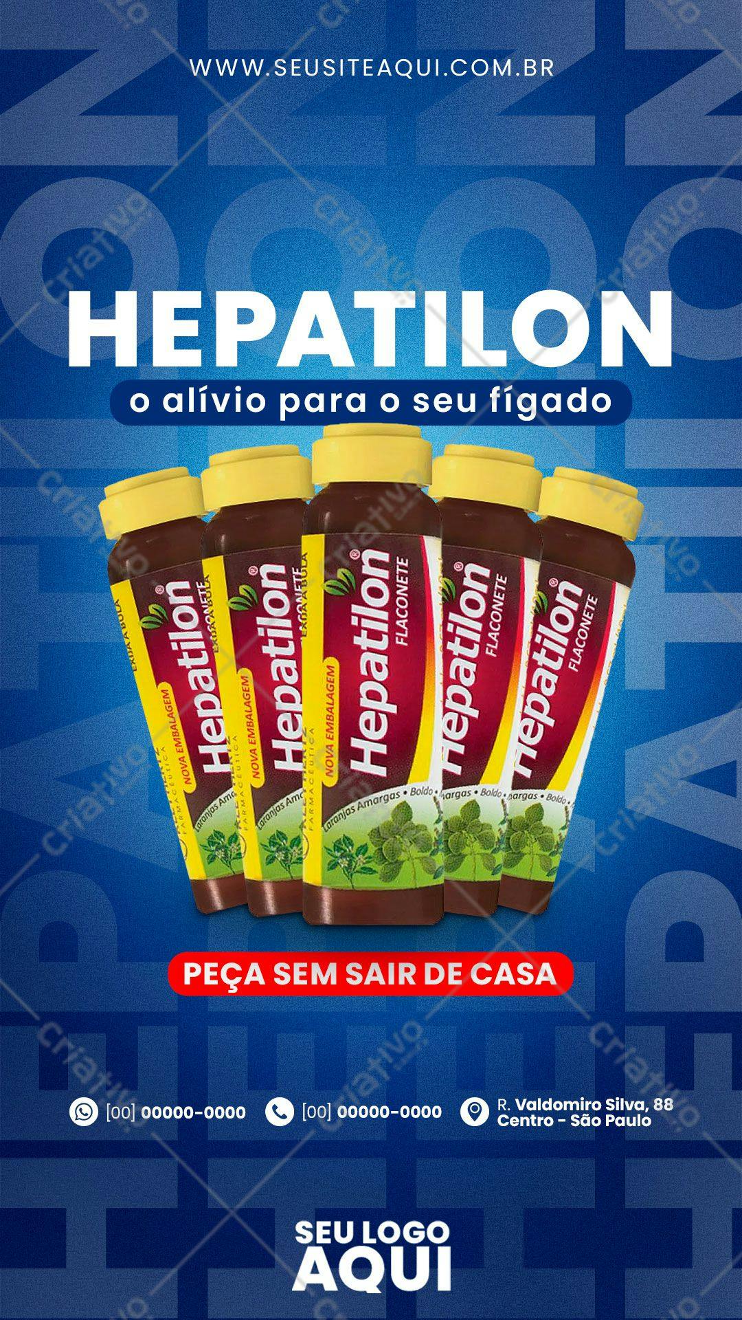 Modelo de Embalagem para Medicamento Hepatilón PSD Editável