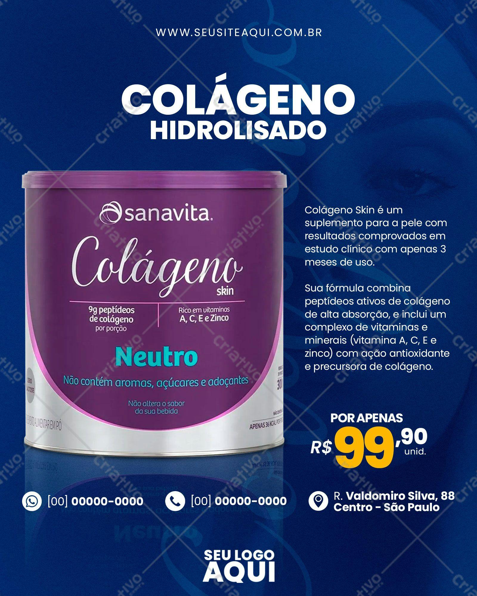 Mockup Pote Colágeno Hidrolisado PSD Editável