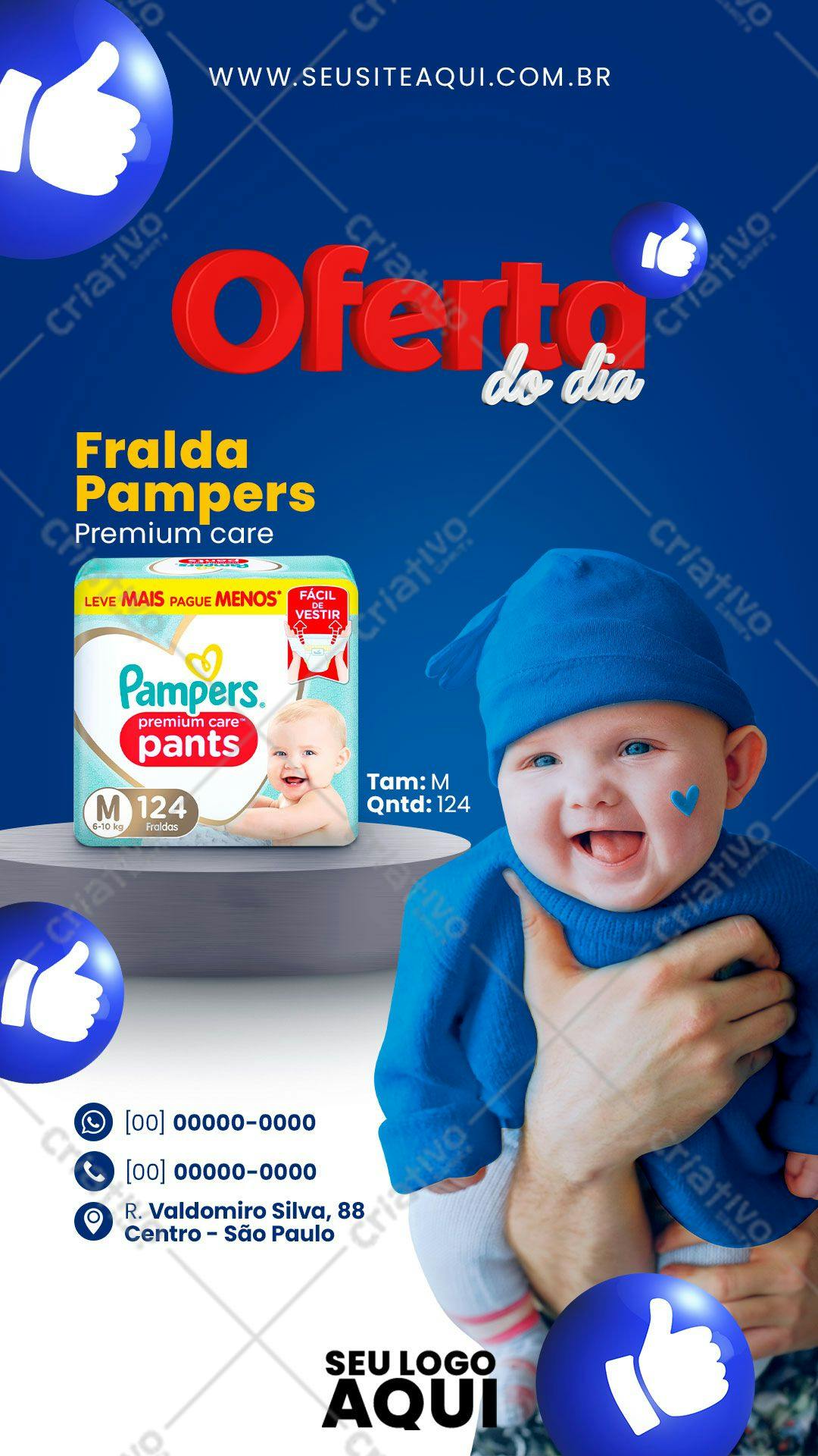 Flyer para Promoção de Fraldas Pampers PSD Editável