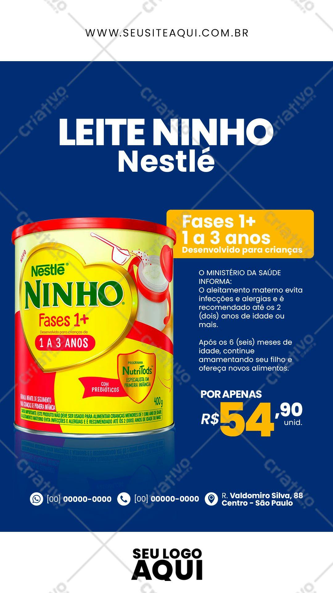 Flyer para Propaganda de Leite Ninho PSD Editável