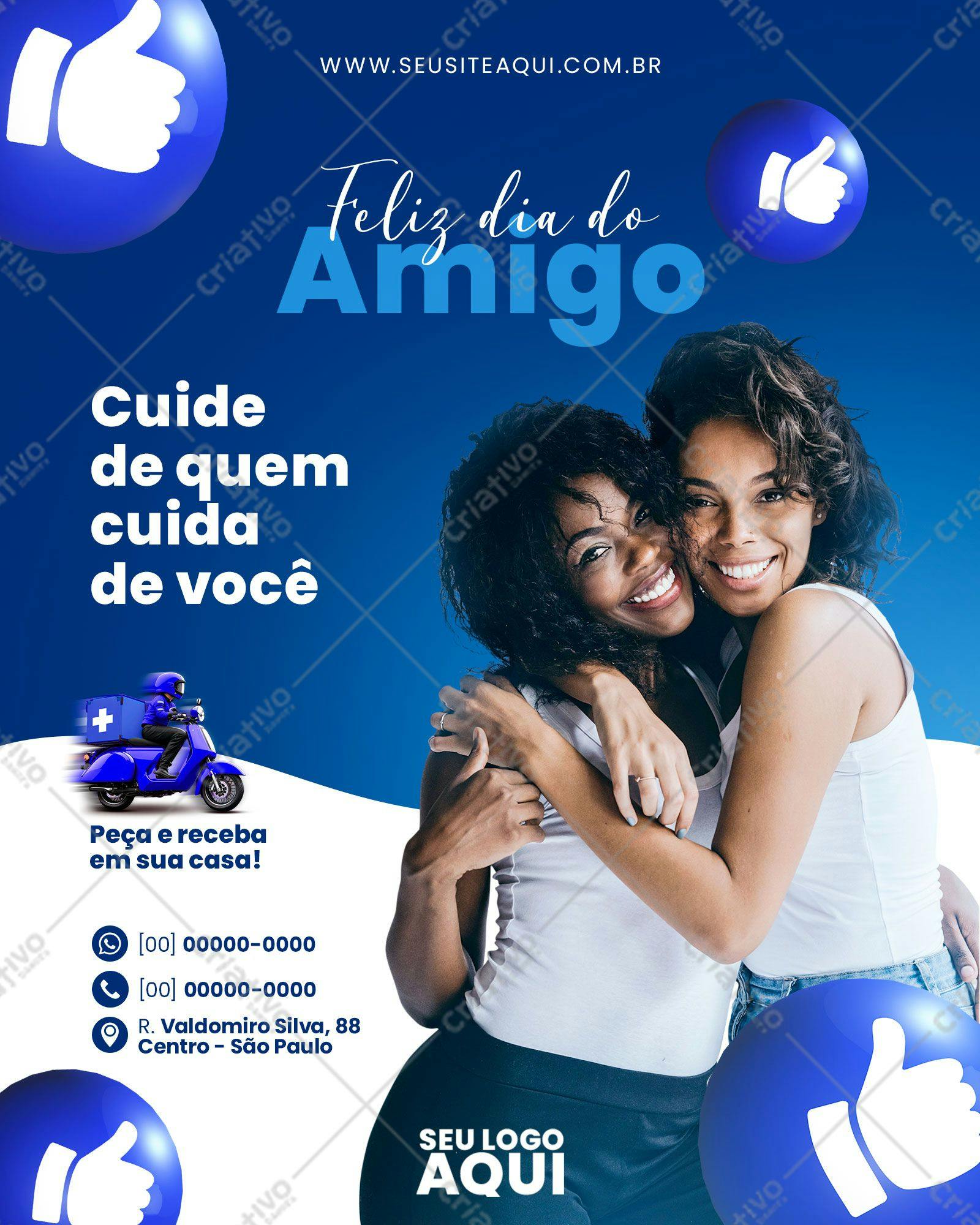 Post para Redes Sociais Dia do Amigo PSD Editável