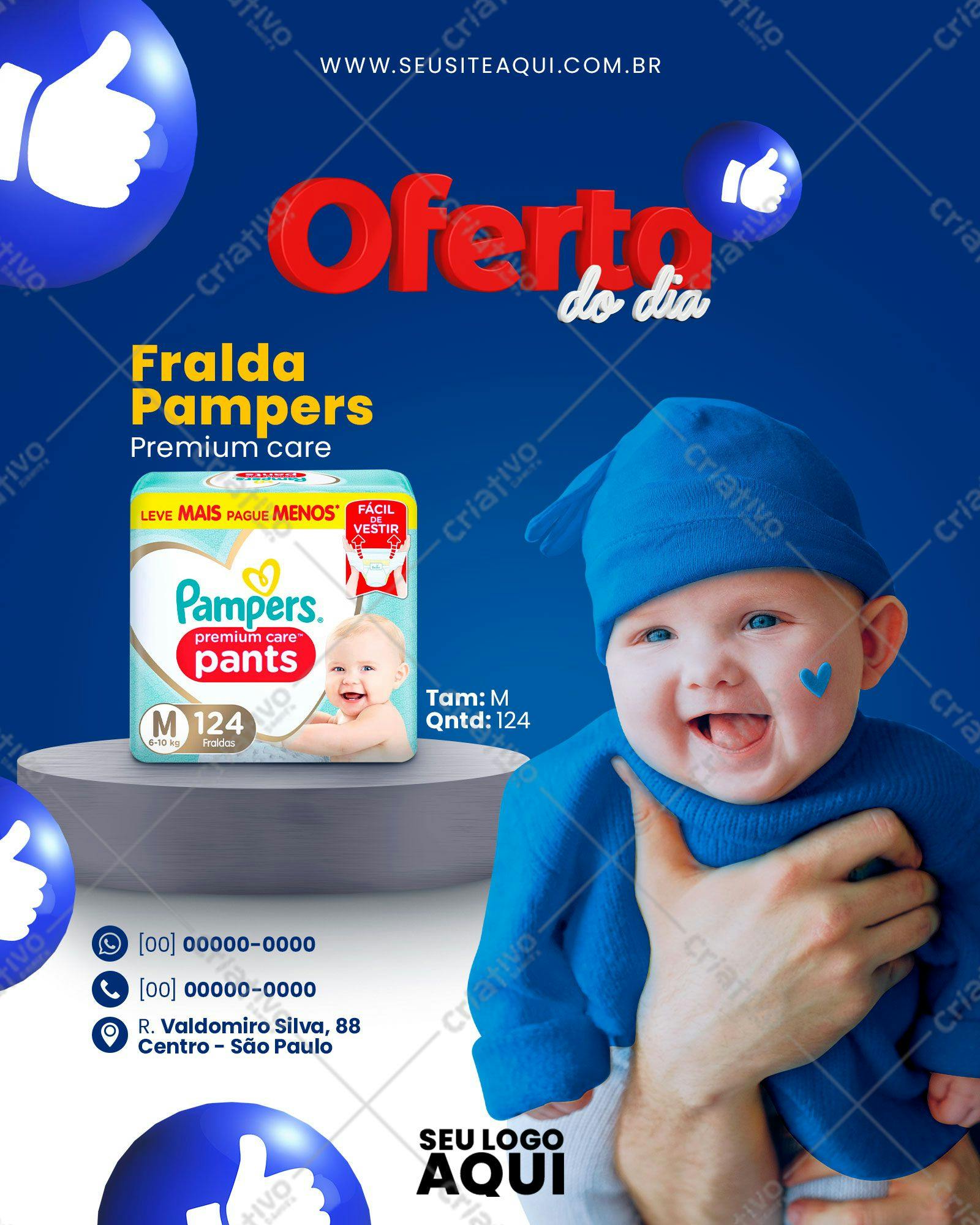 Flyer de Oferta de Fraldas Pampers PSD Editável