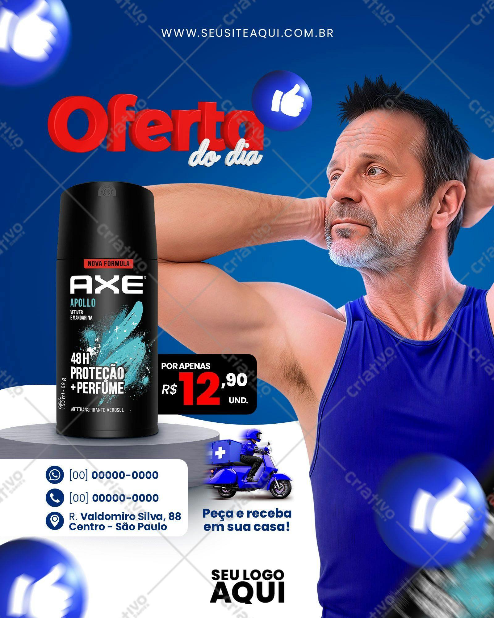 Modelo de Flyer para Promoção de Desodorante Axe PSD Editável