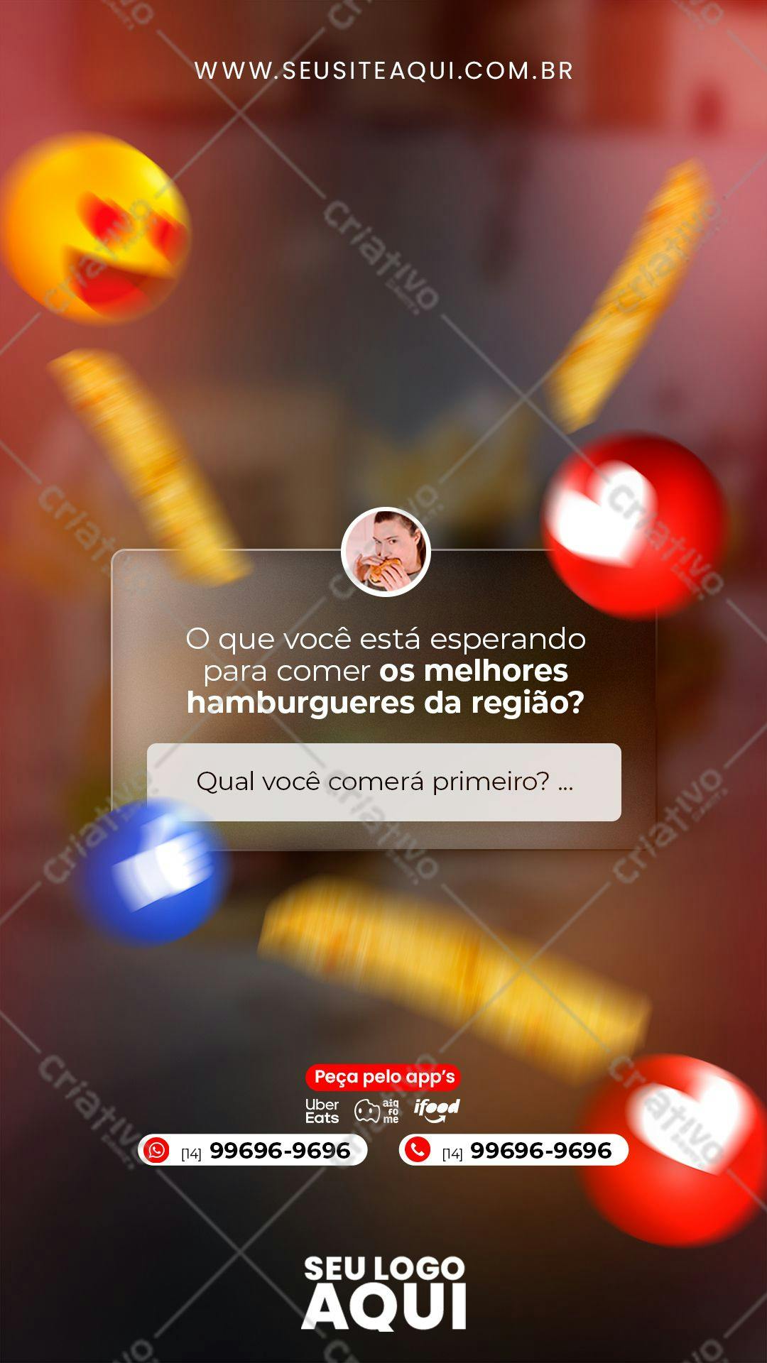 Post para Redes Sociais - Hamburguerias PSD Editável
