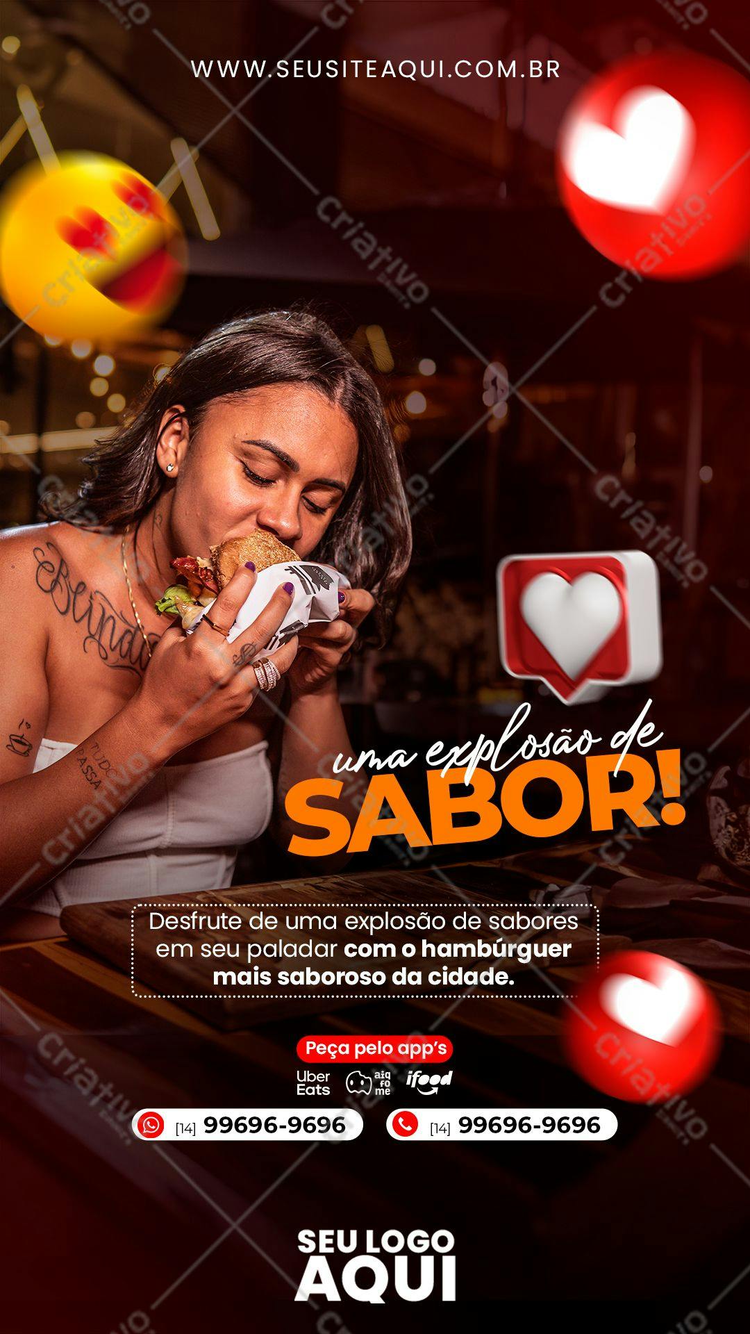 Banner para Delivery de Hambúrguer PSD Editável